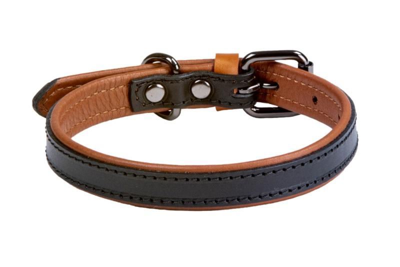 Rukka Dog Pets Leather Dual Collar Black Sml