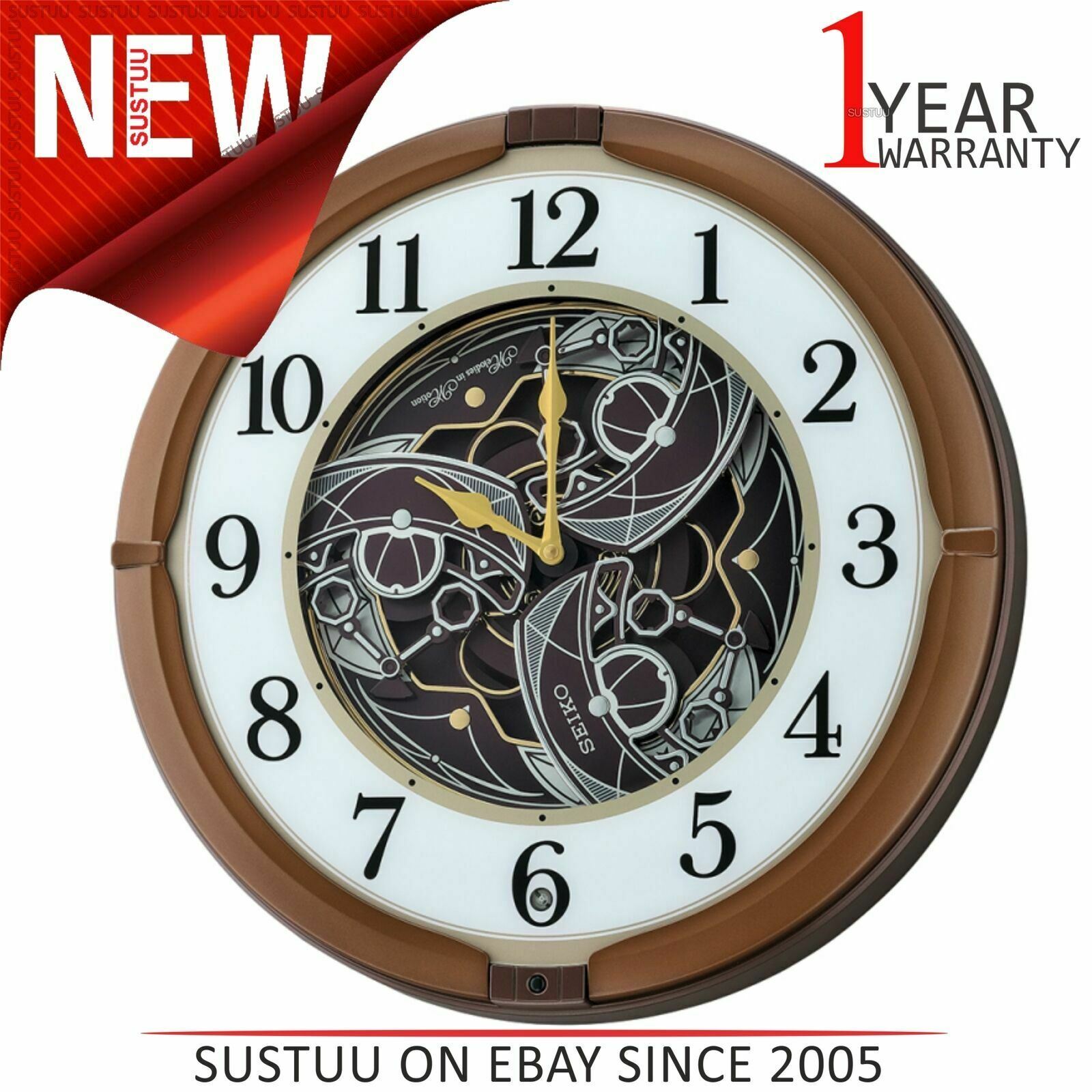 Seiko Melodies In Motion Clock│Adjustable Volume Control│Metallic Brown│QXM380B eBay