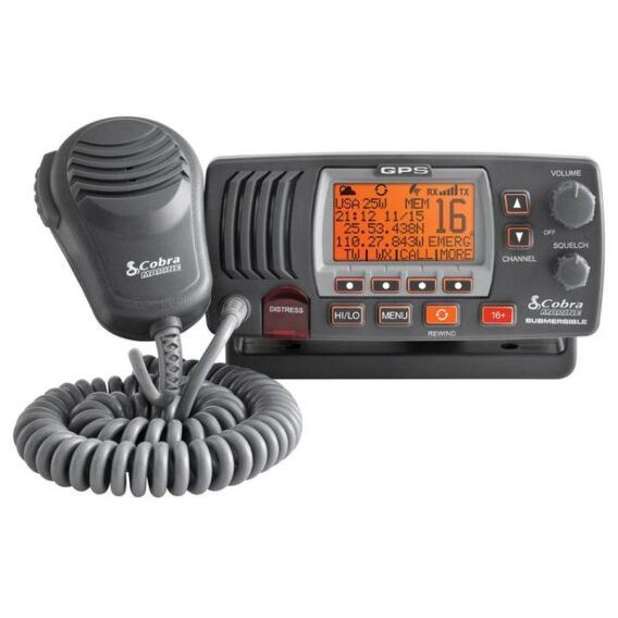 Cobra F77 Fixed VHF Marine Radio with Built-In GPS Receiver - Grey
