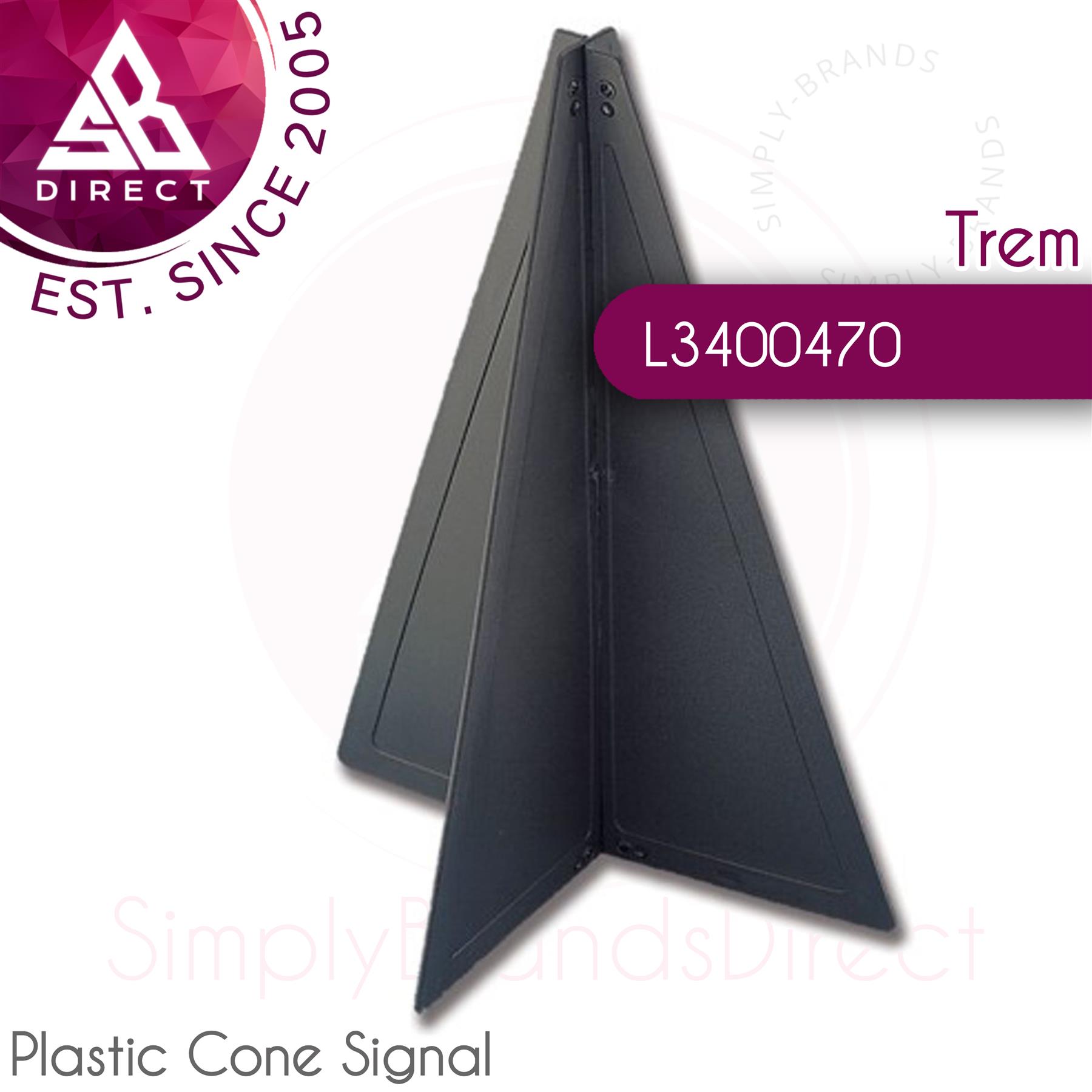 Cône De Signalisation TREM – Noir, Polycarbonate Anti-reflets, Pliable, 470 Mm De Hauteur, Pour Voile Moteur