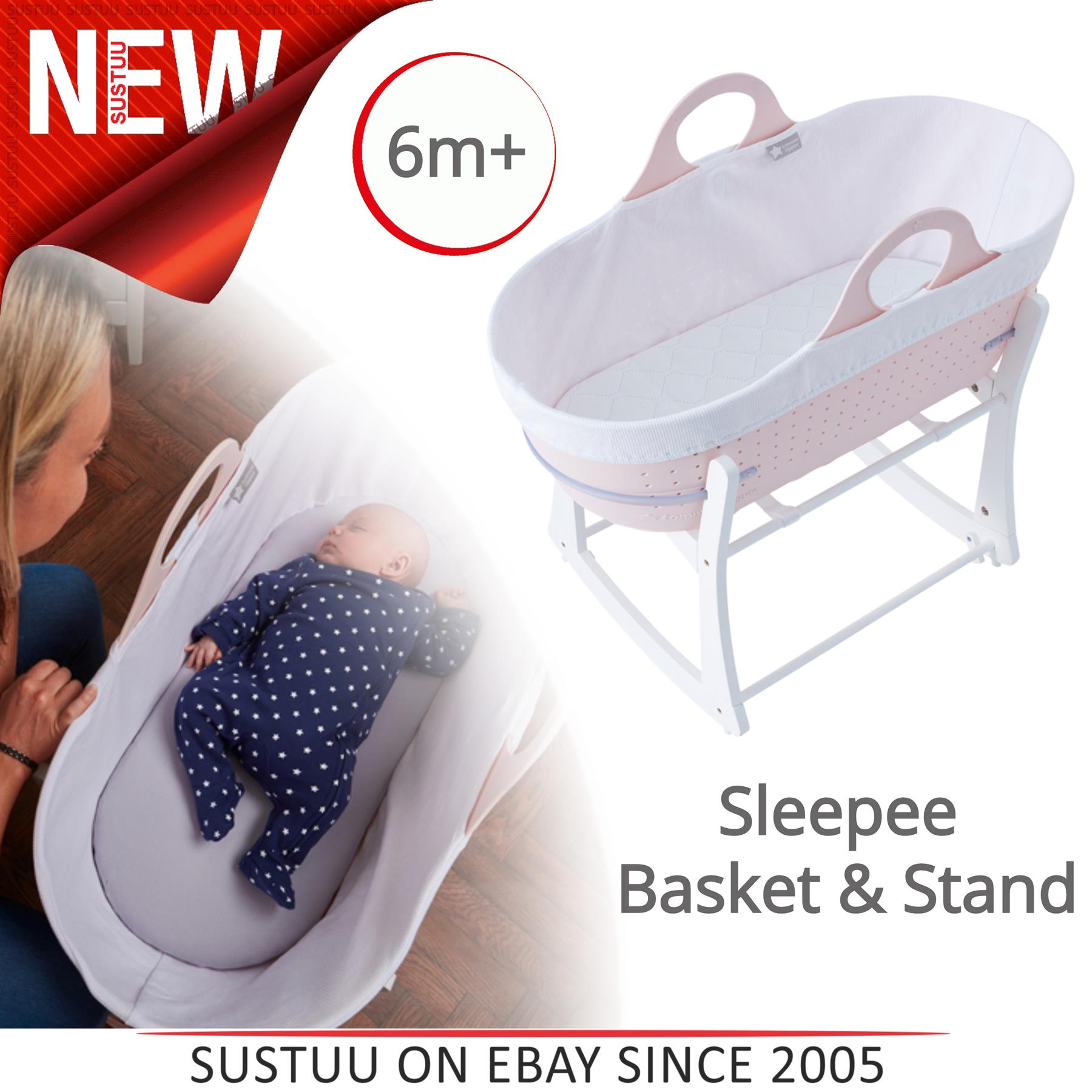 Tommee Tippee Sleepee Baby Basket & Rocking Safe Sleeping Stand│Gentle