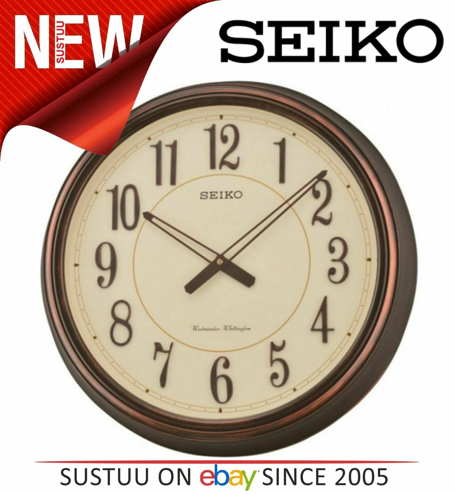 Seiko Westminster / Whittington Dual Chimes Analog Wall Clock QXD212B