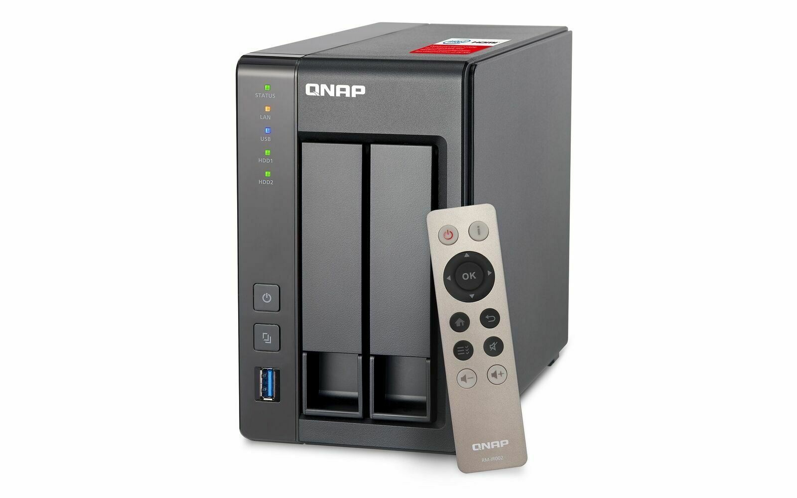 QNAP 2 Bay Desktop NAS Unit│8TB WD RED Hard Drives│Storage Device with