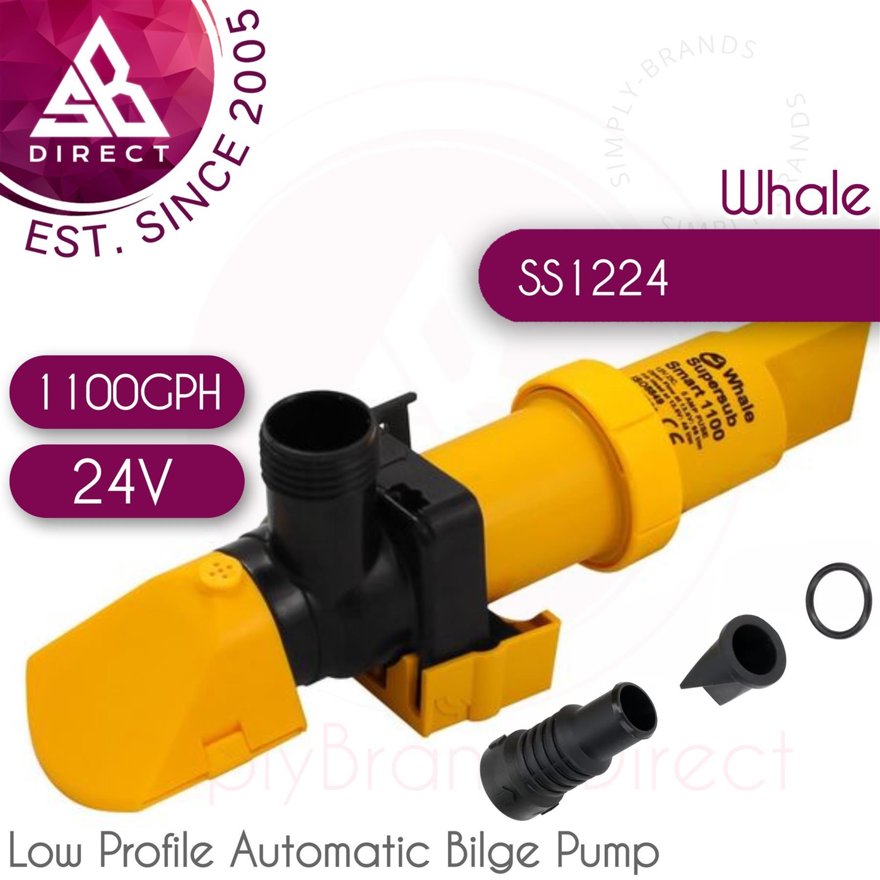 Whale 24V Supersub Smart 1100GPH Automatic Bilge Pump Low Profile & Valve  SS1224 | eBay