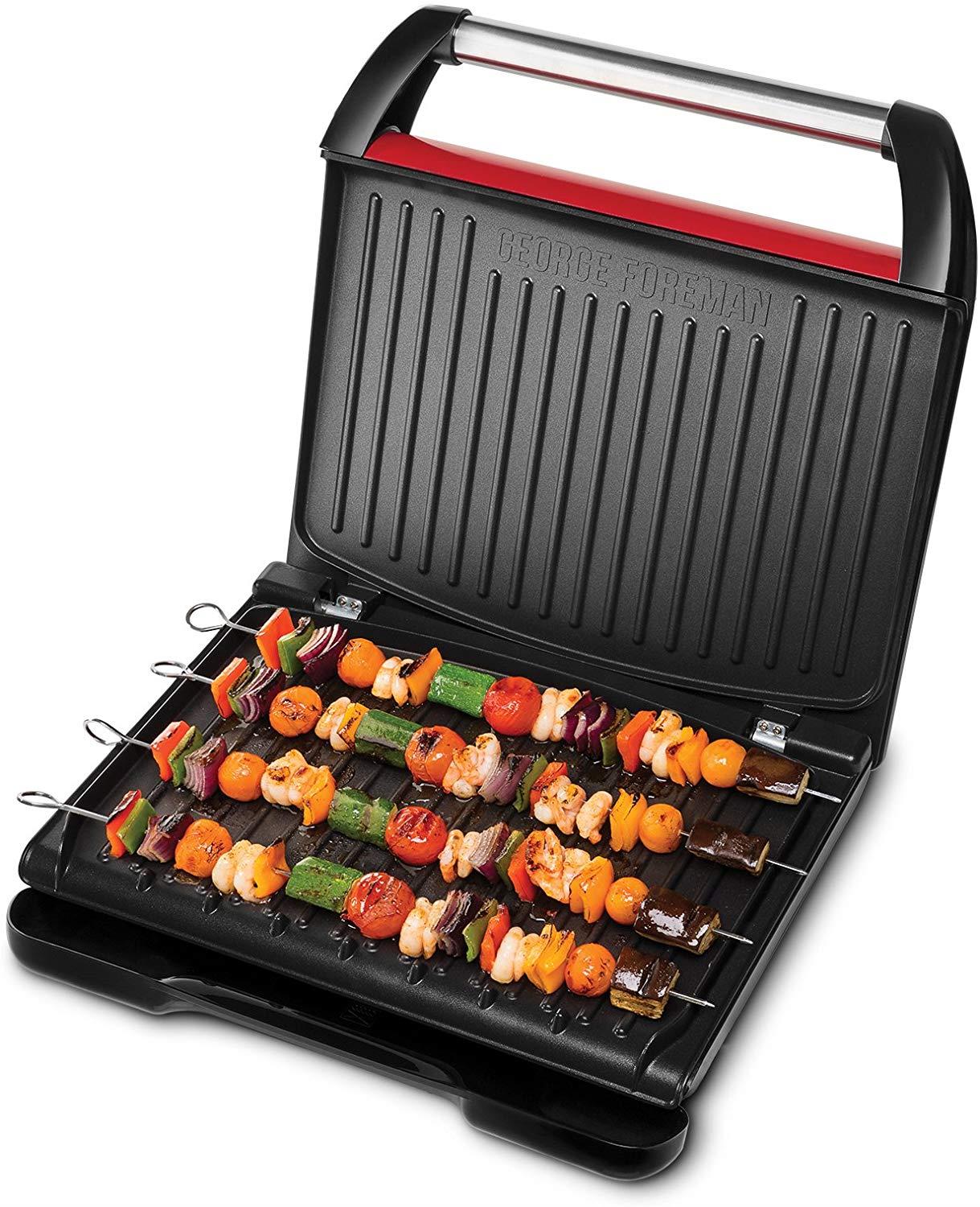 George Foreman Large Red Steel Grill 25050 Refurbished