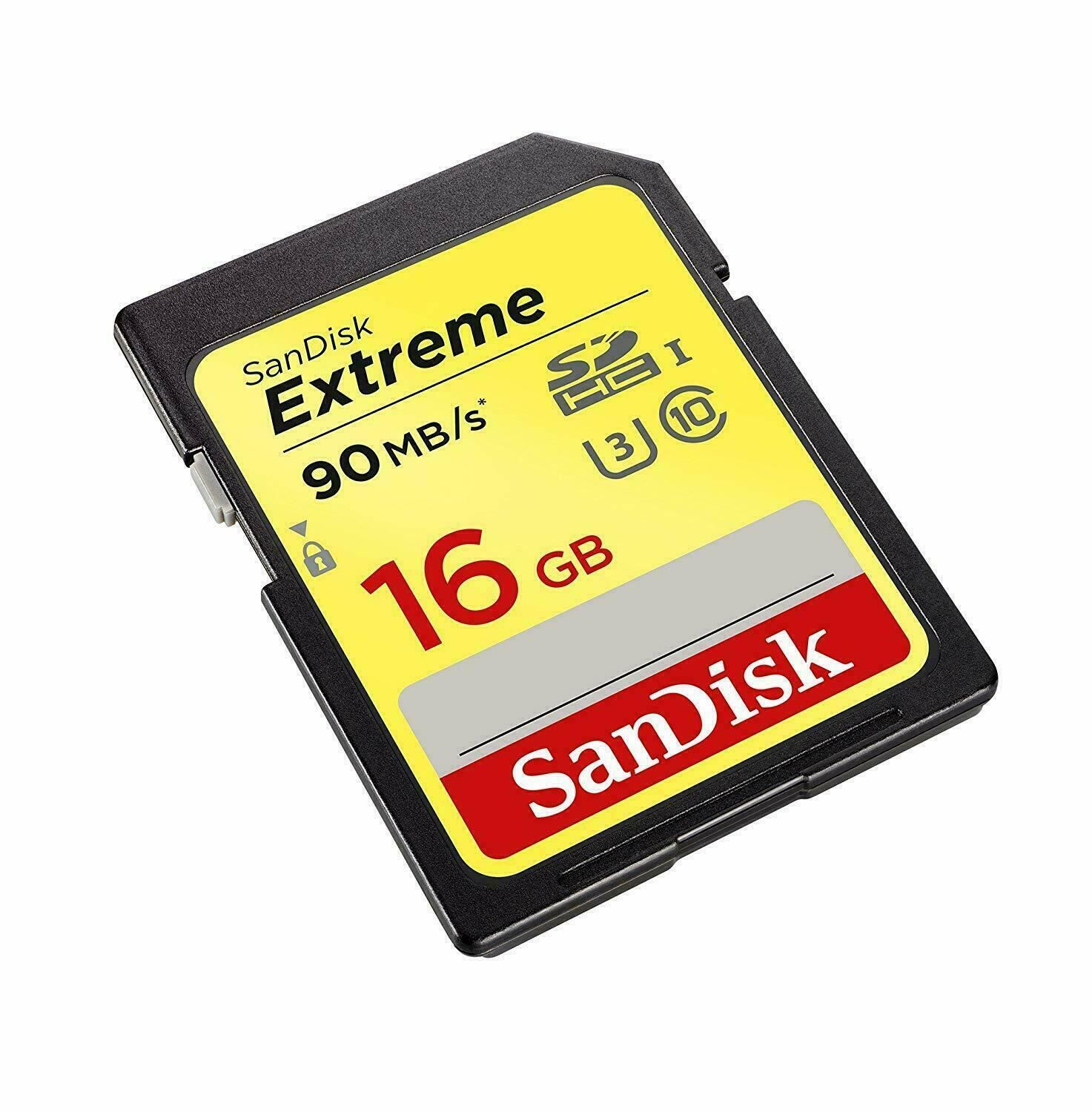 SanDisk 16GB Extreme SDHC UHS-I Clase 10 Tarjeta de memoria │ 90 cámaras de MB//s │ │ Ultra HD 4K
