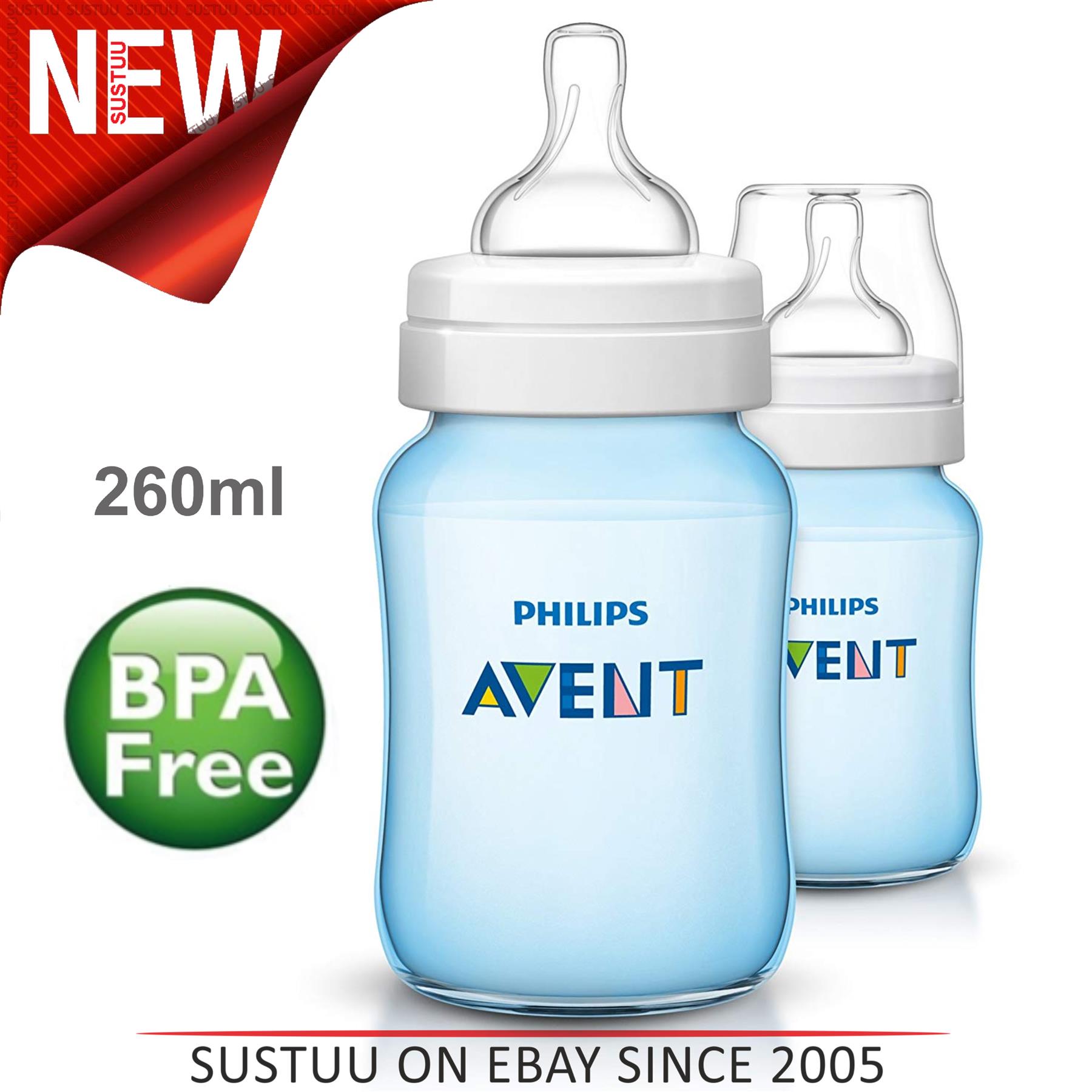 Philips AVENT Anti Colic Flasche 260ml Doppelpackung Rosa oder Blau *Neu*