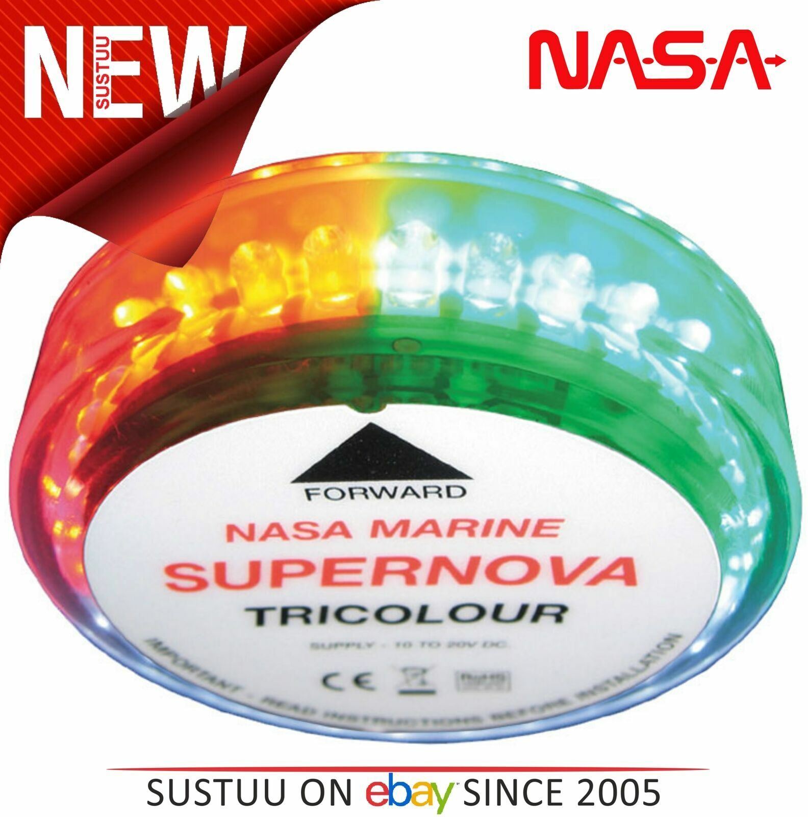 NASA Marine Navigation LED Light - Supernova Tricolour Boat Mastlight
