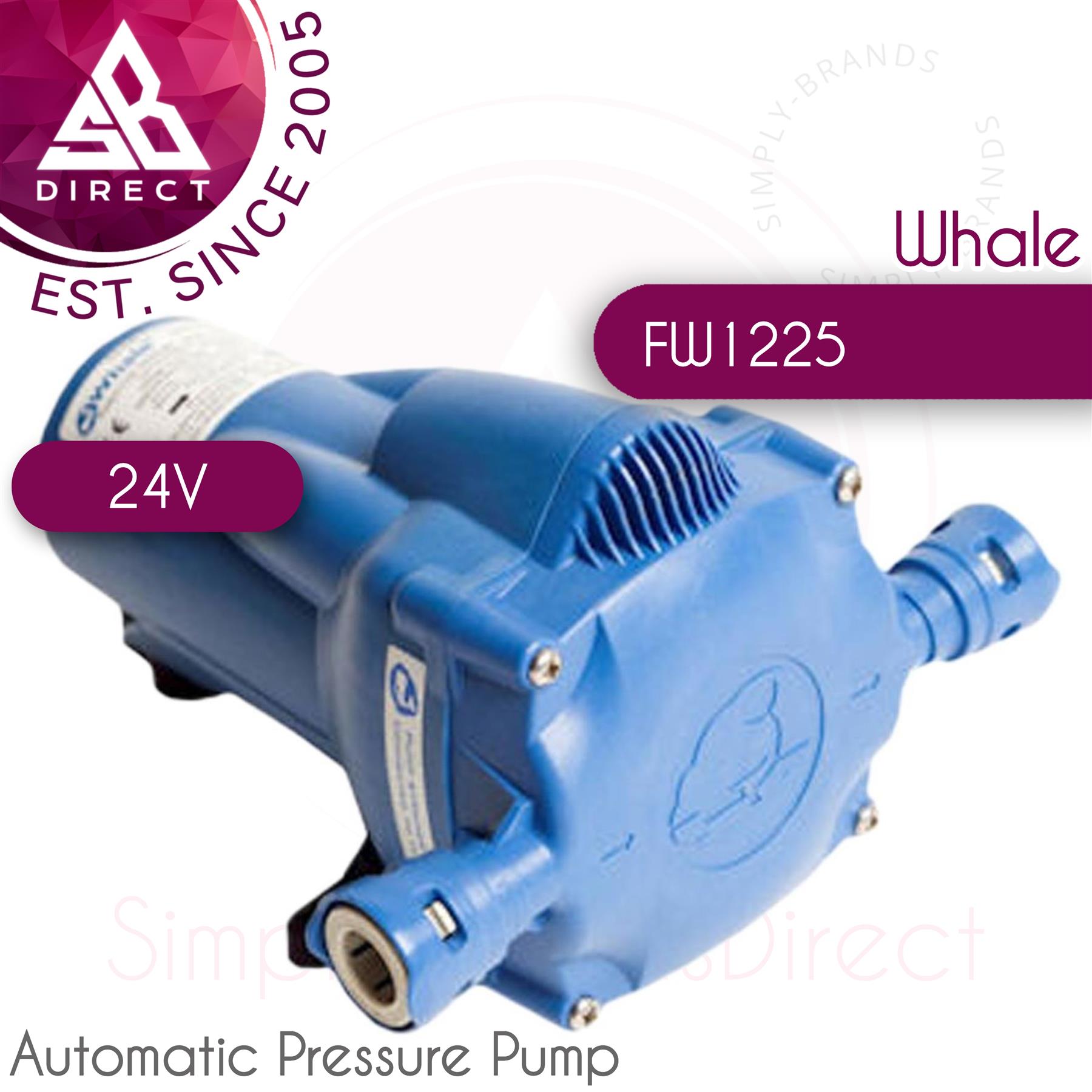 Whale FW1225 Watermaster 24V Automatic Pressure Pump│12L - 45PSI - 11.5 LPM│IP65