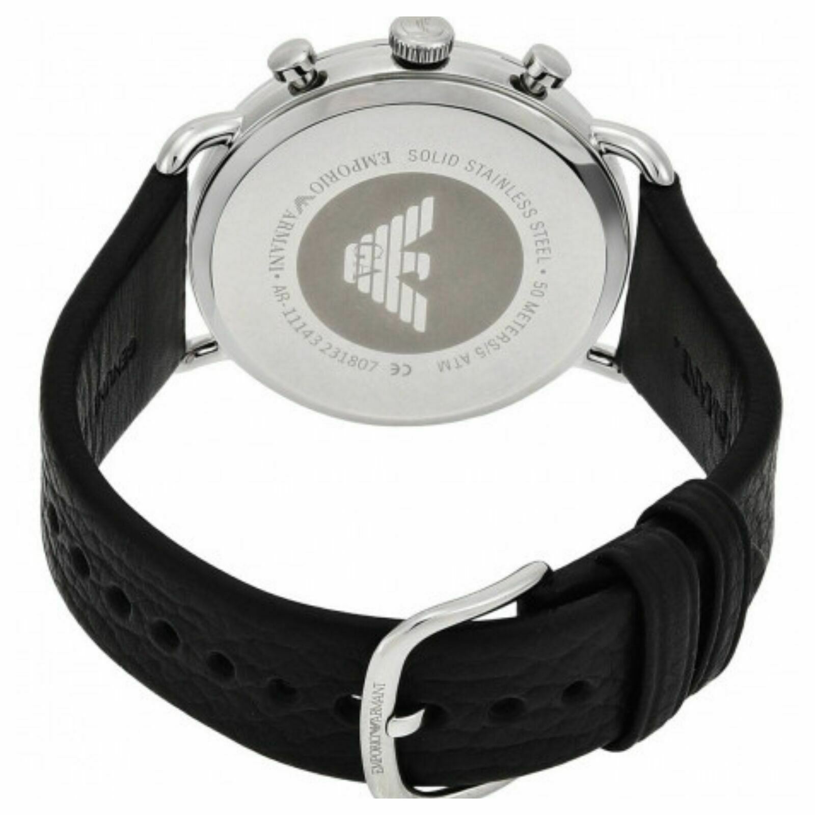 Emporio Armani Aviator Men's Watch AR11143¦Tachymeter Chrono Dial¦Black Leather eBay