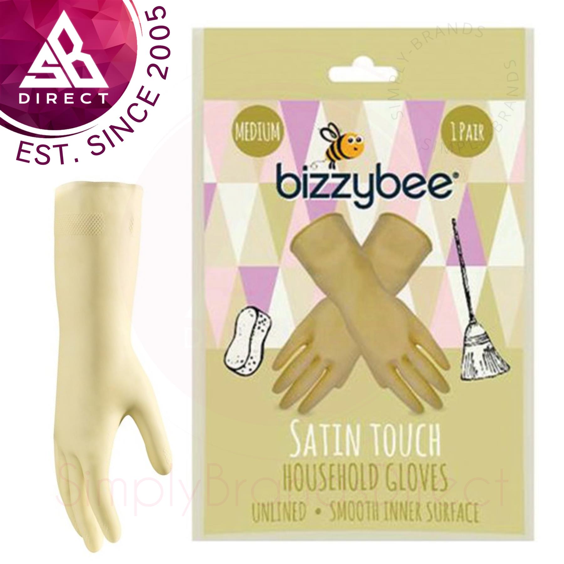 Bizzybee Gloves Extra Tough, Satin Touch, Household│Durable/ Resistant