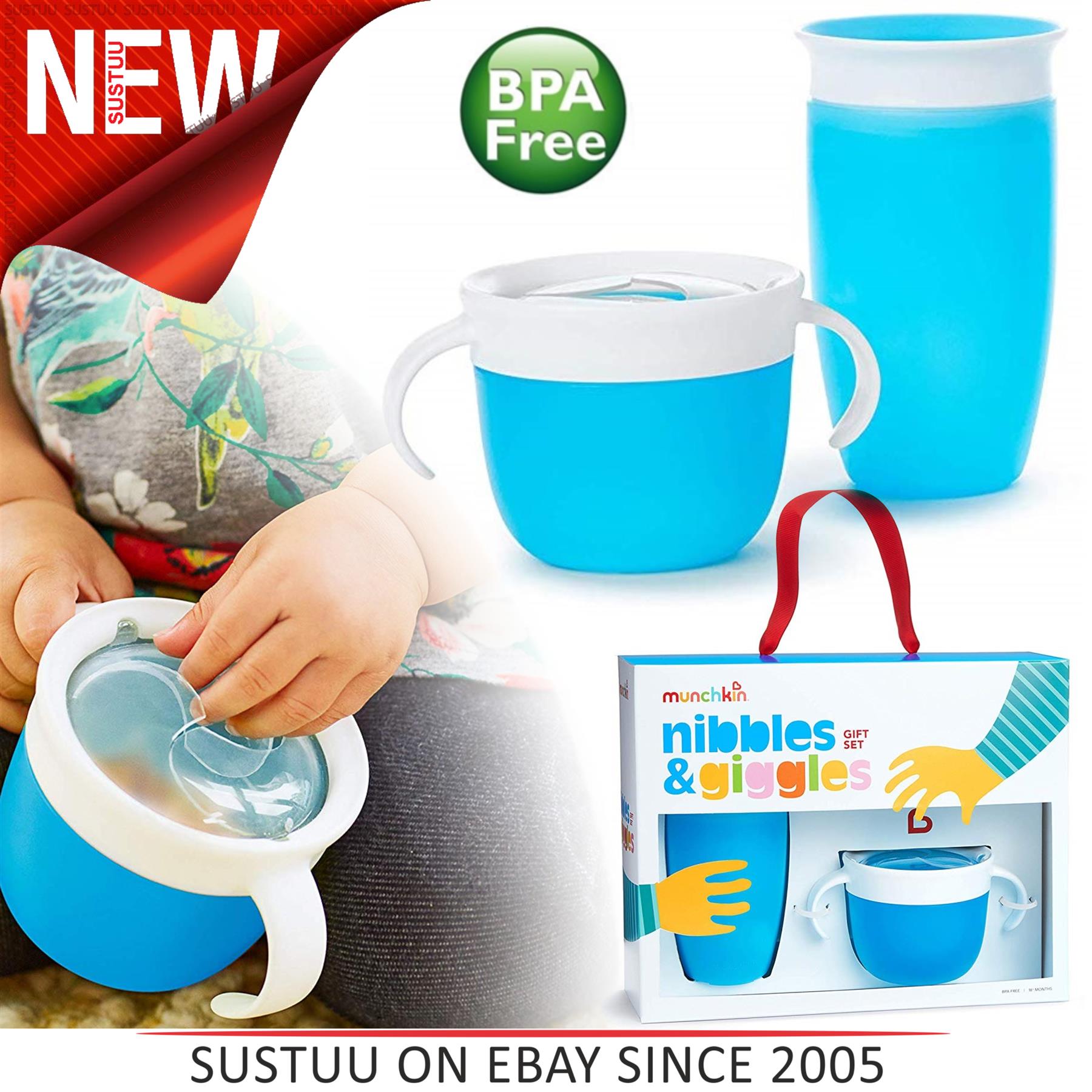 Blau Munchkin Nibbles /& Giggles Geschenkset f/ür Kleinkinder