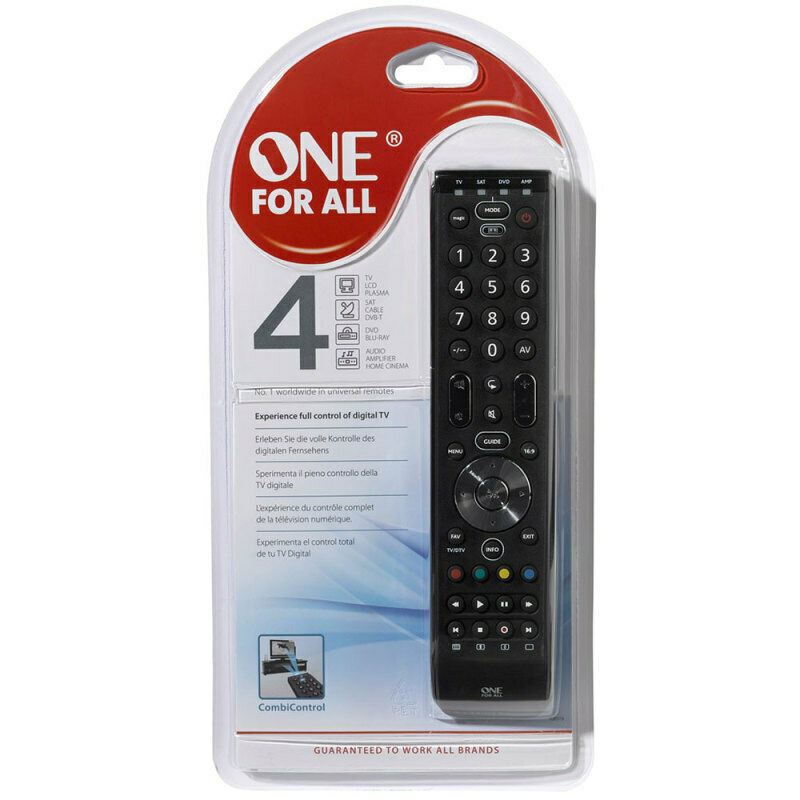 One For All Essence 4 in 1 Universal Remote Control3 Steps SetupBlack