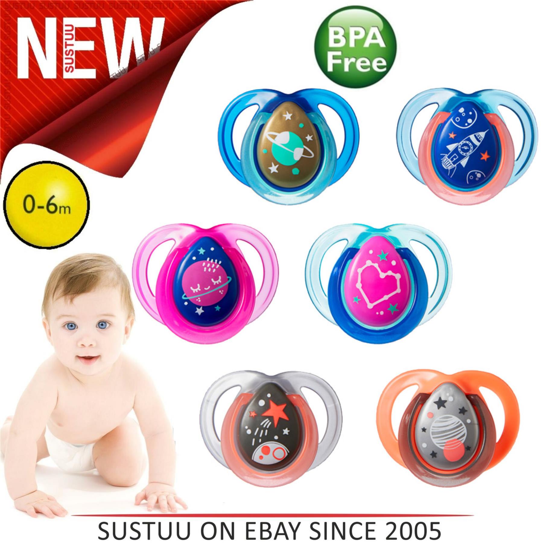 Sans BPA 0-6 mois T/étine R/éversible Rose Tommee Tippee Sucette Little London