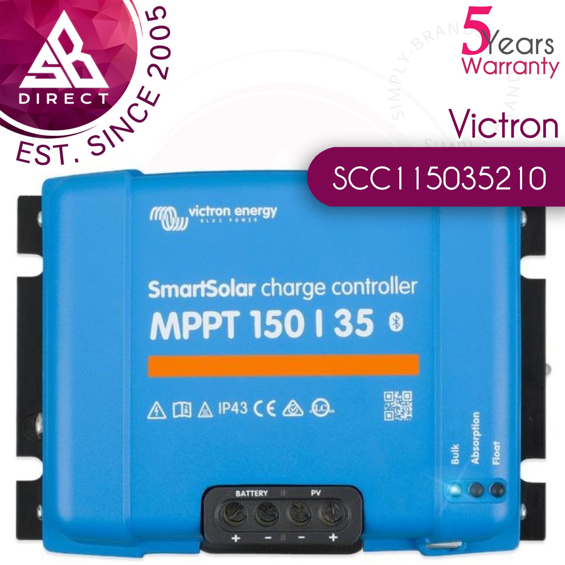 Victron Energy SmartSolar MPPT 150V – 35A Solarladeregler│Bluetooth