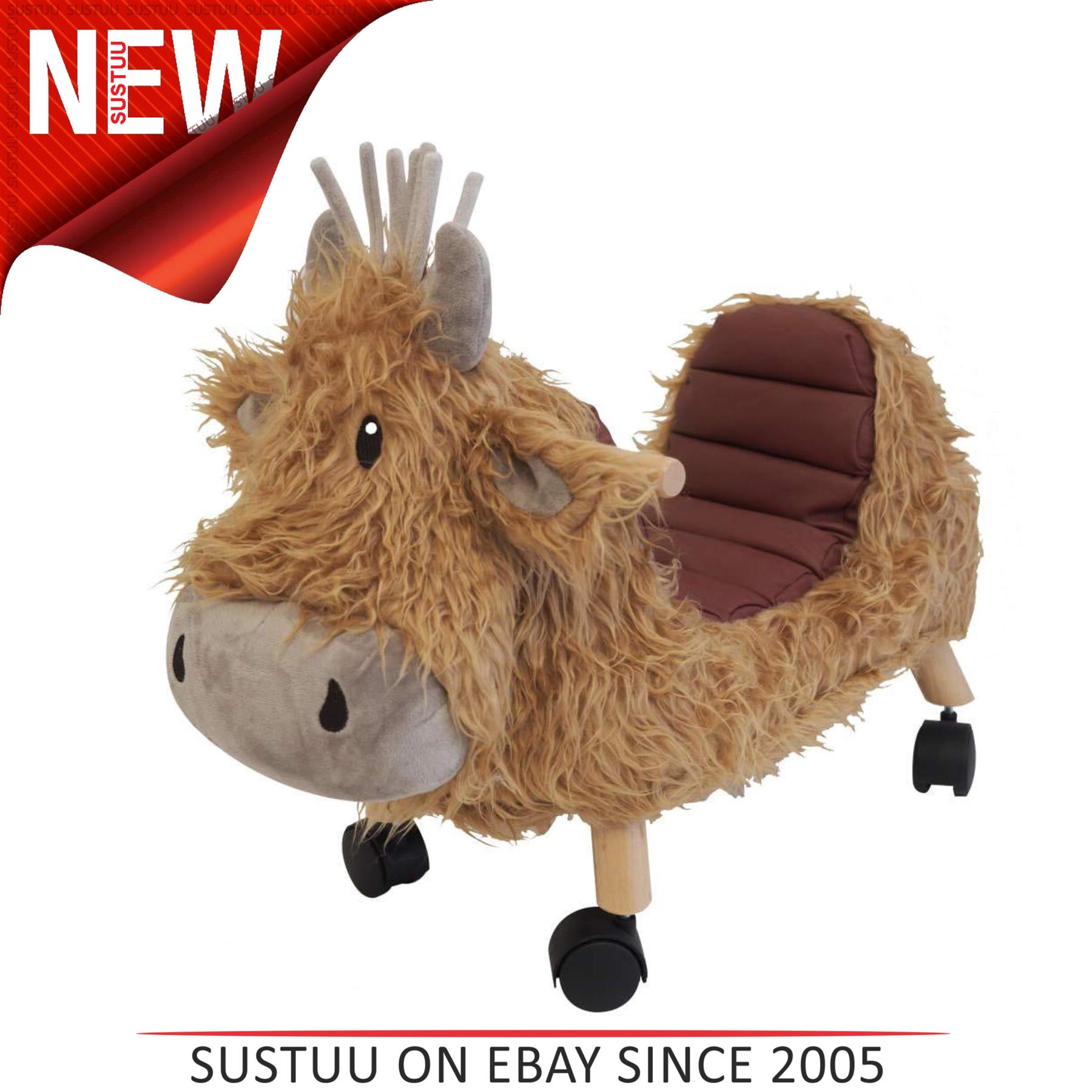 Little Bird Told Me Ride Hubert Highland Cow Long Haired Toy