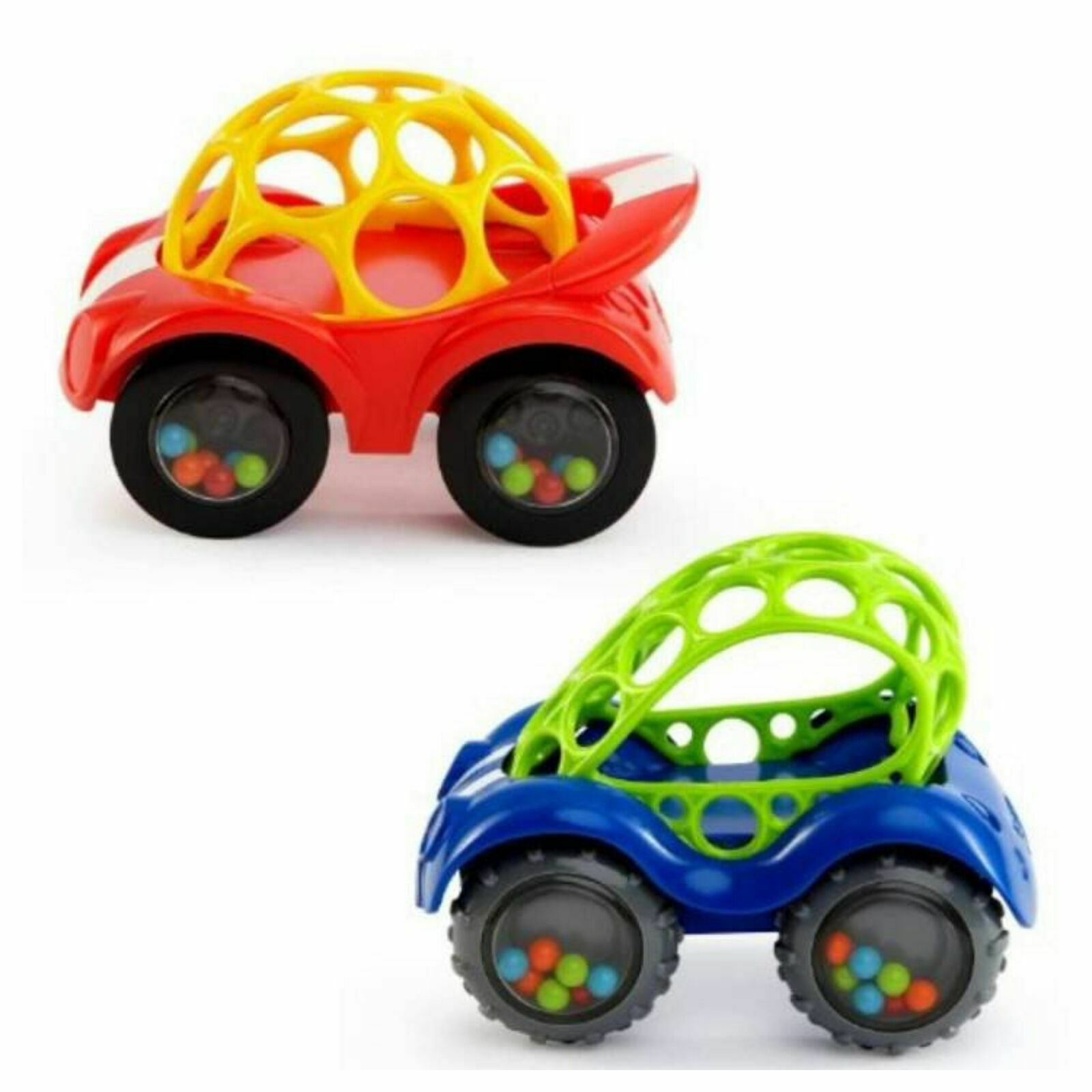 Oball 1 Piece Rattle Roll Car Baby Toy Play Vehicle Random Blue or Red Original