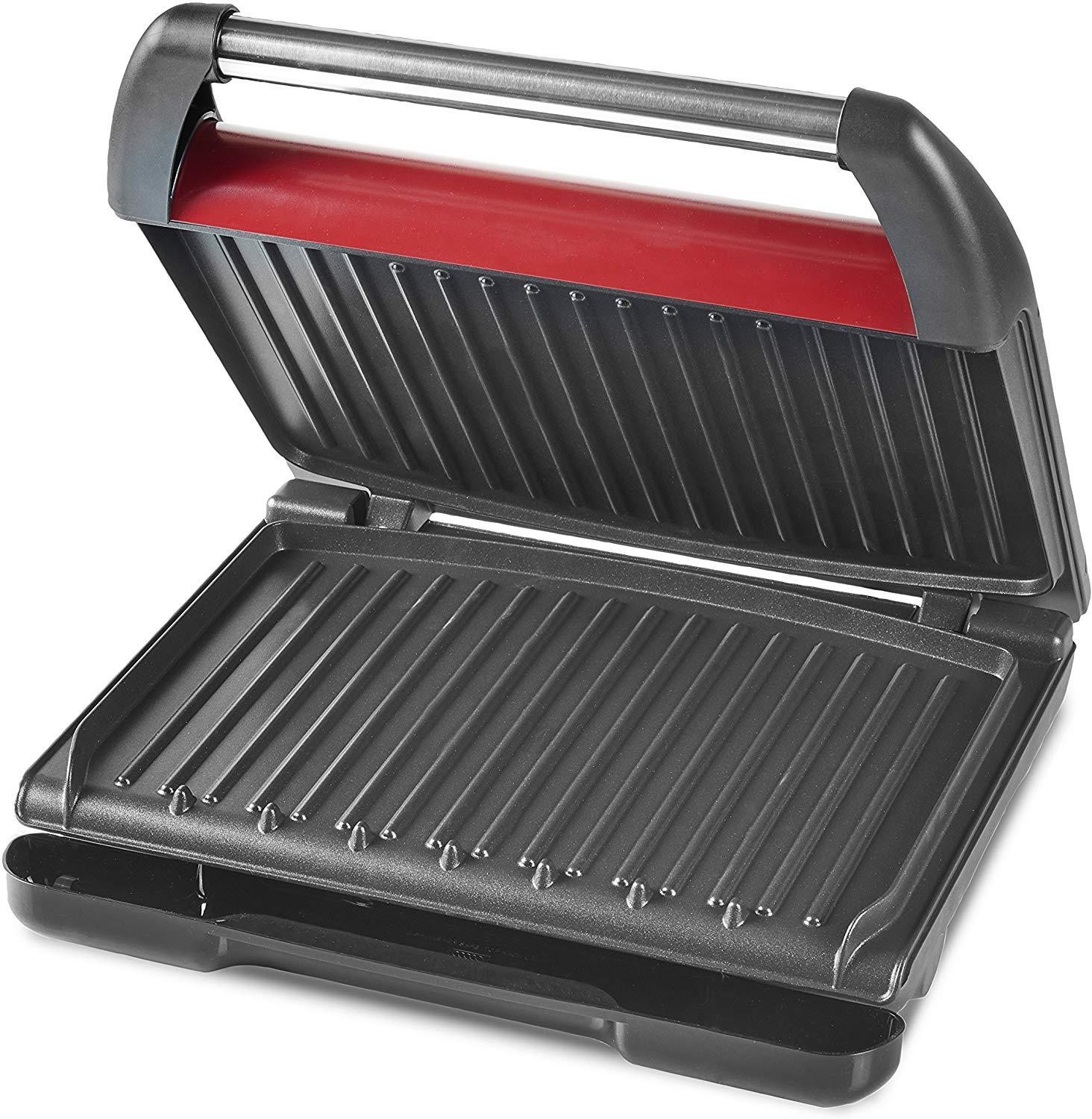 George Foreman Large Red Steel Grill 25050 Refurbished
