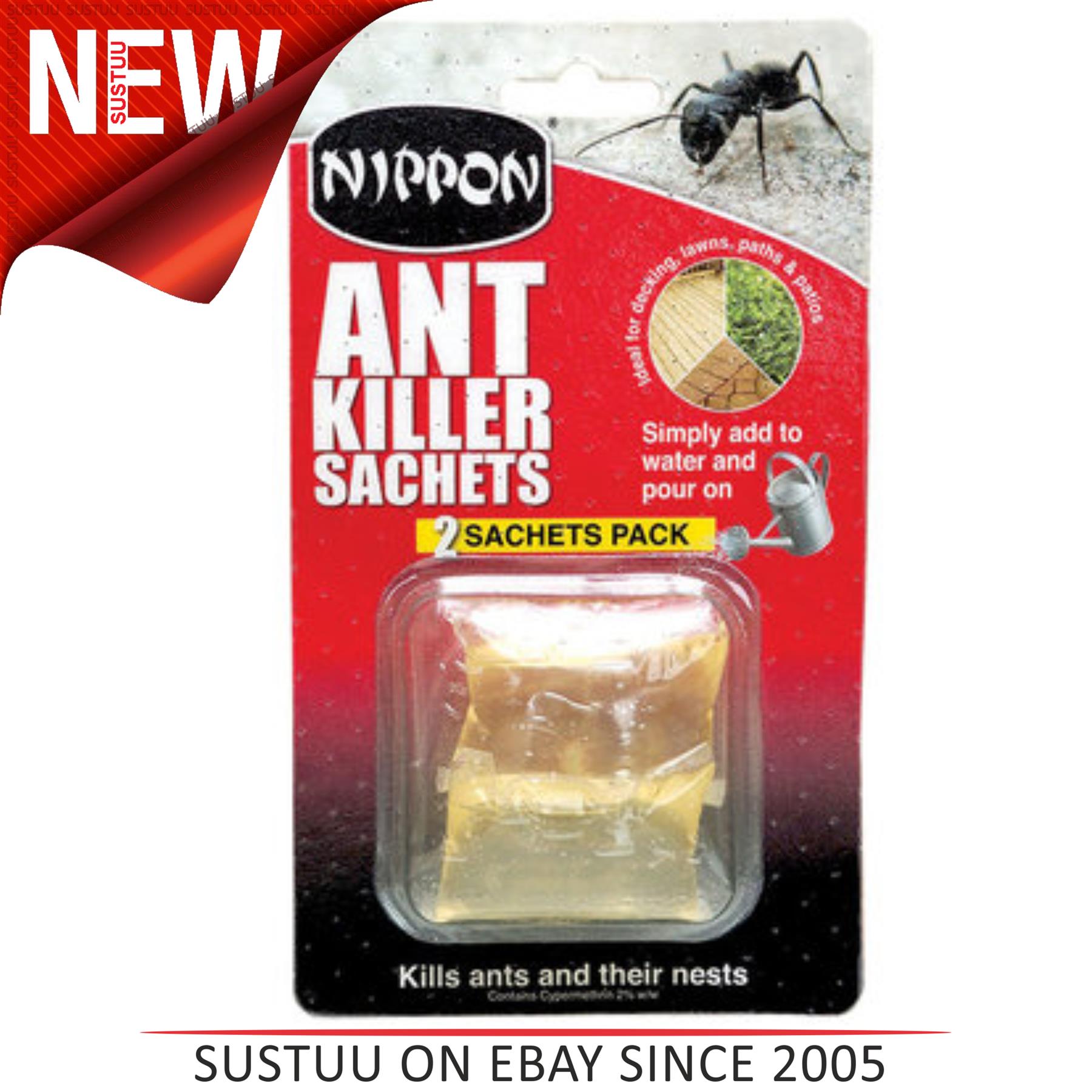 Nippon Ant Nest Killer Sachets 2 x 25g Pack│For Patios Paths Decking