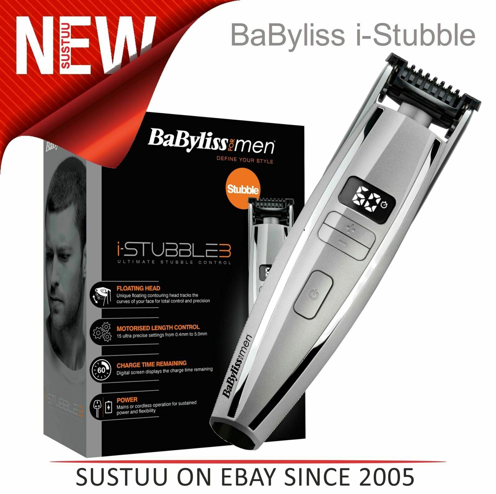 Babyliss iStubble 3 Beard/Hair Trimmer for MenCord/cordless