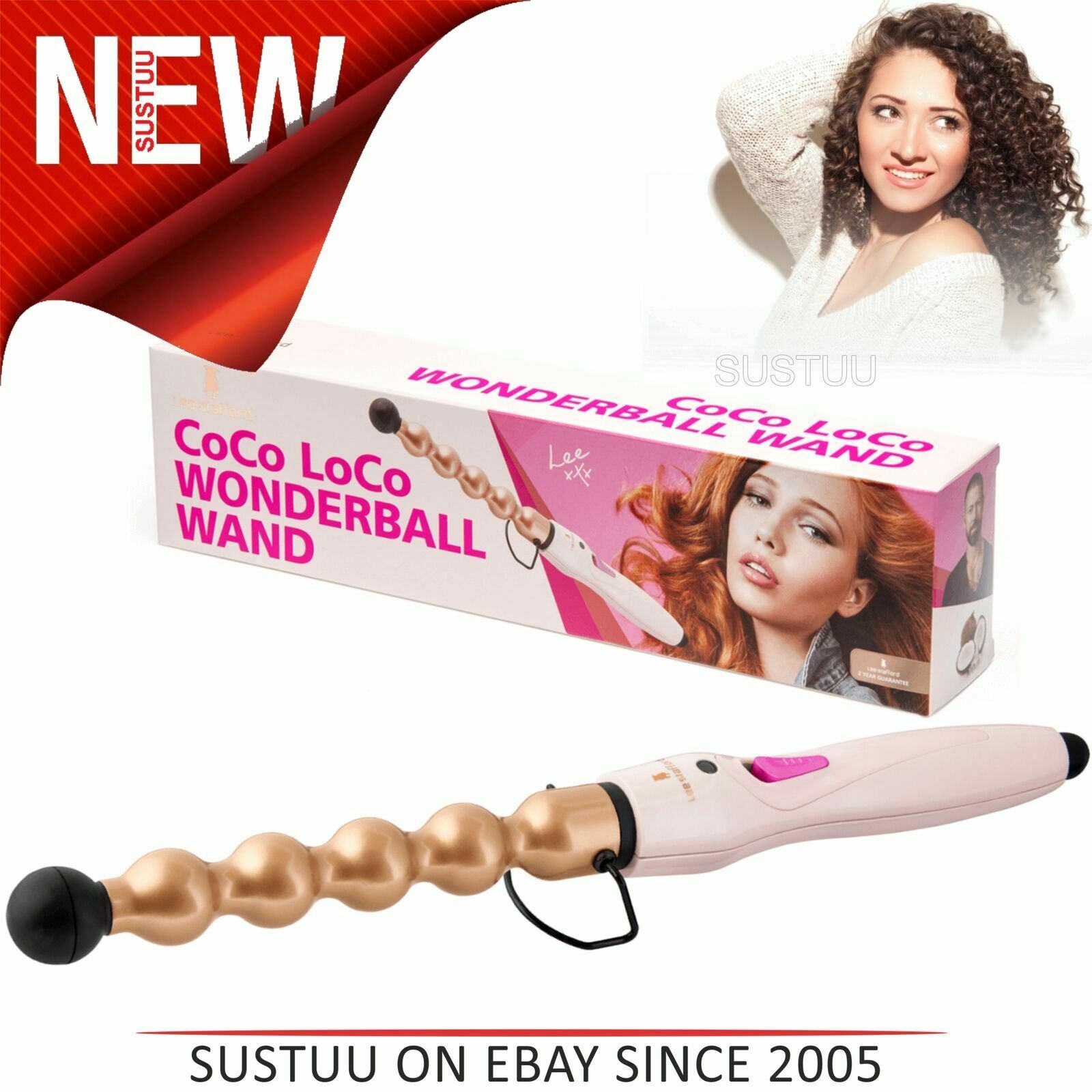 Lee Stafford Coco Loco Ceramica Pelo Rizador Varita Flaquear