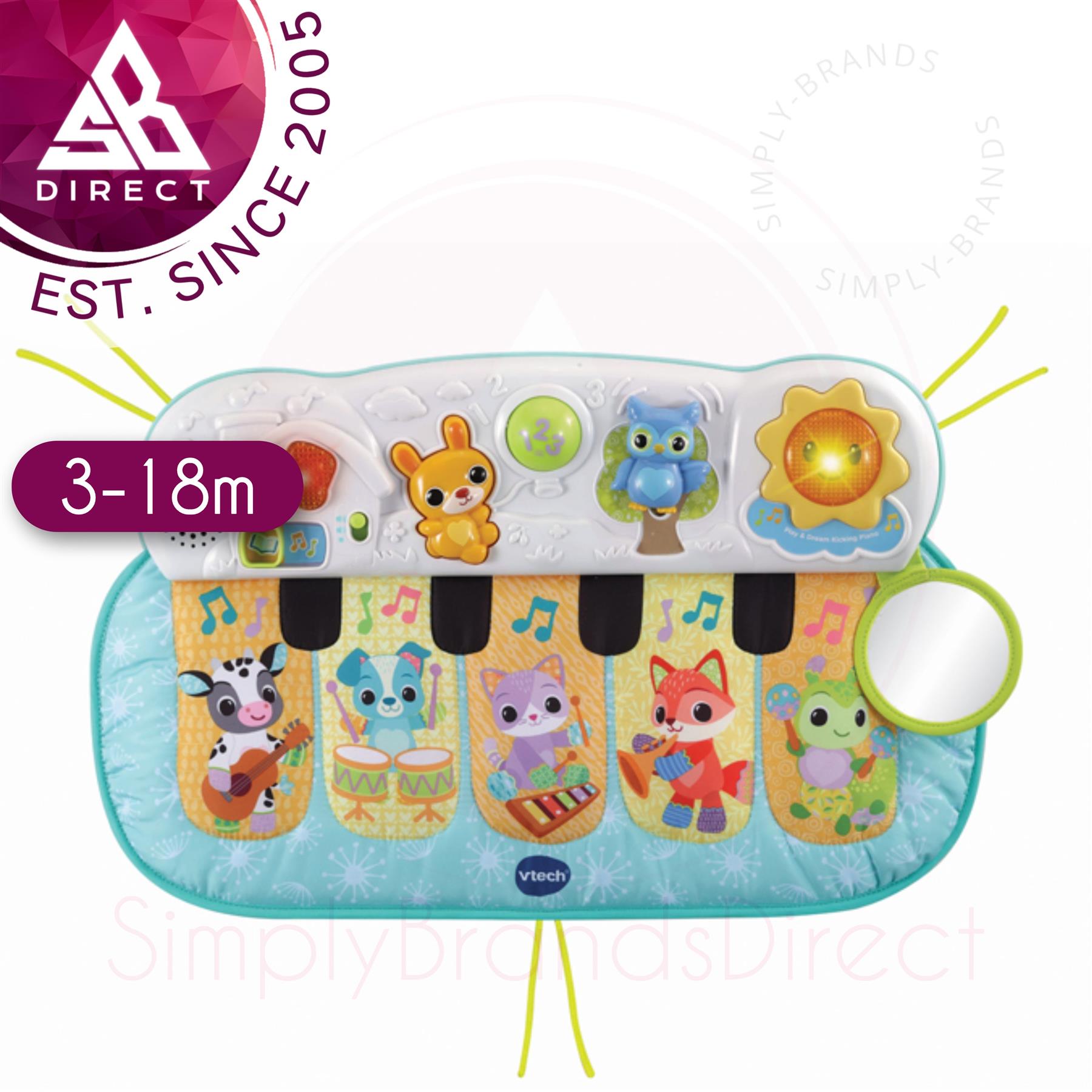 Vtech Play & Dream Kicking Piano│with 5 Soft Plush Piano Keys│6-18 Months