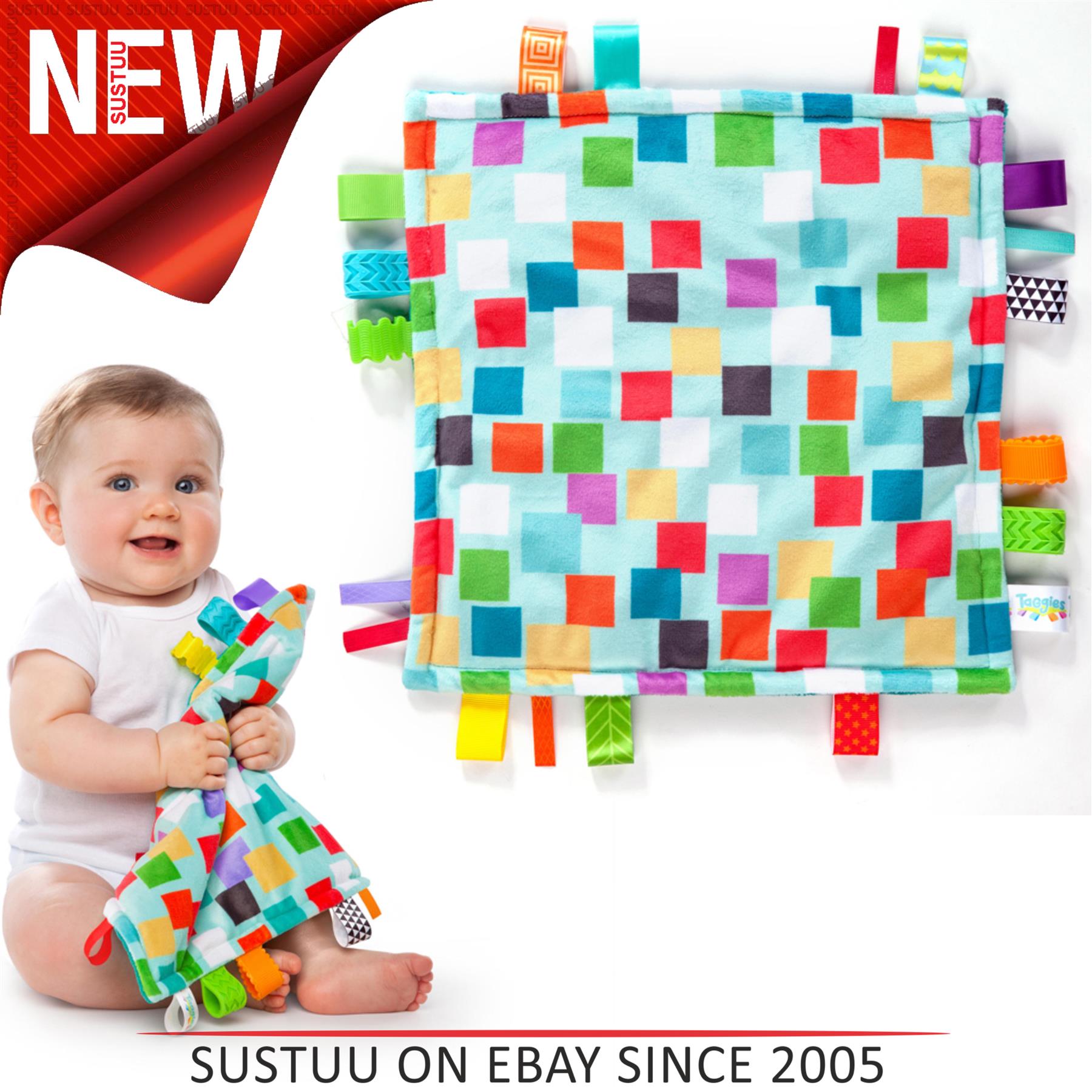 3 Designs Bright Starts Taggies Little Taggies// Comfort Blanket