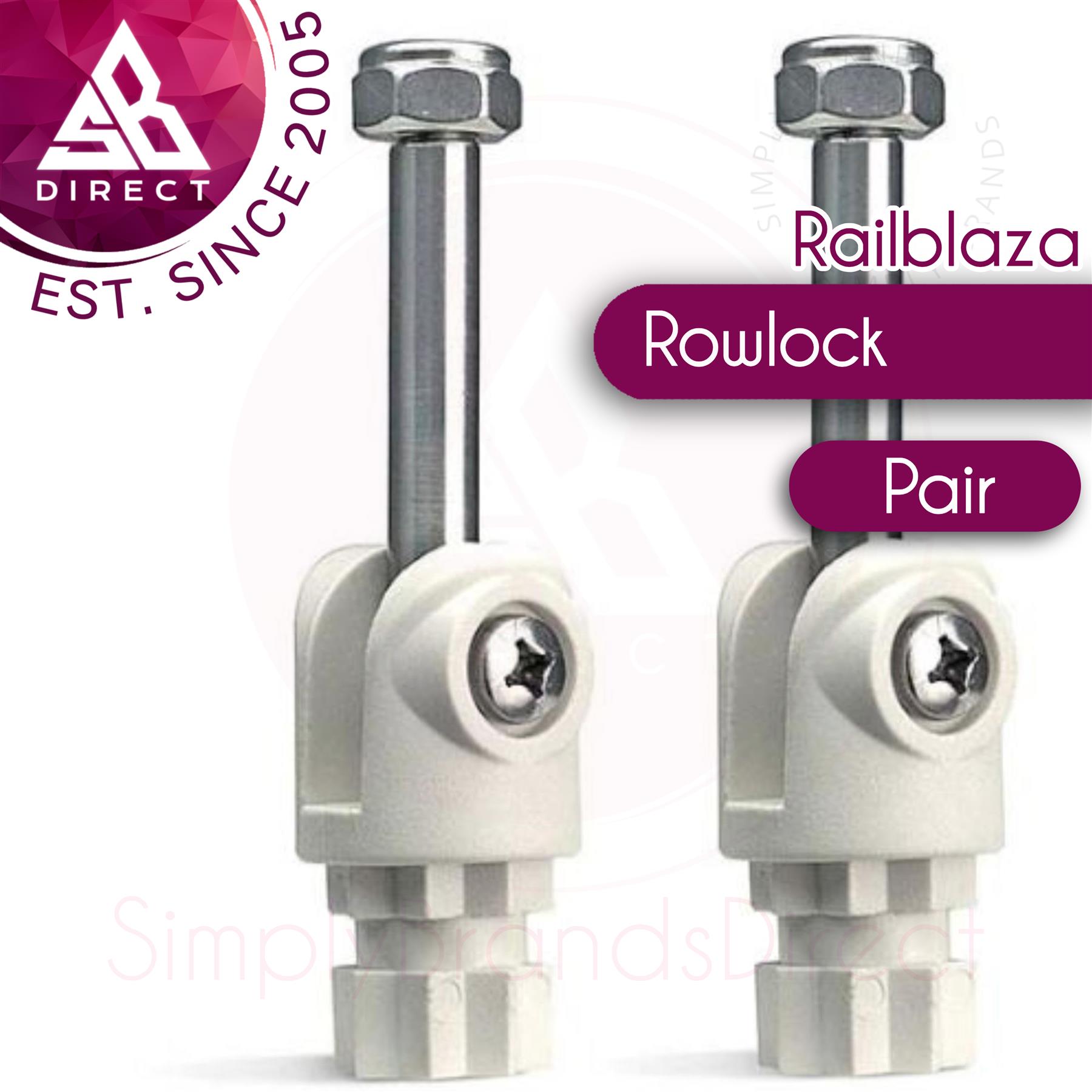 Railblaza Rowlock - Pair│Rowing & Removeble│Fits Most Aluminium Oars│White