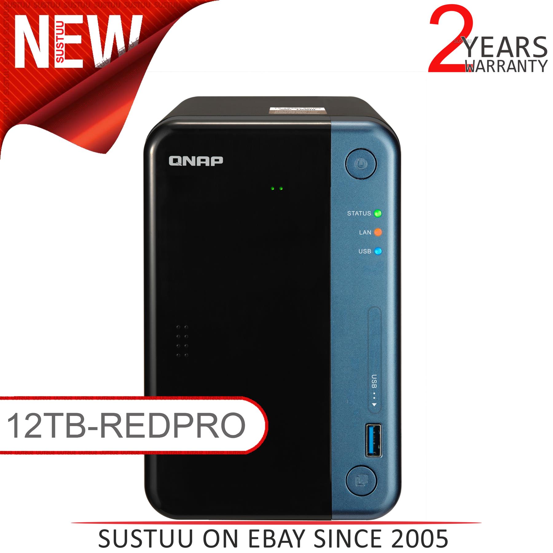 QNAP TS-453Be-2G 16TB 4 Bay Soluci/ón NAS de Escritorio Instalado con 4 x 4 TB Western Digital Red Drives