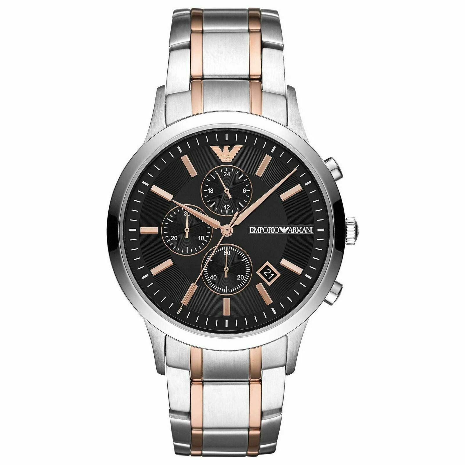 Emporio Armani Renato Men's Watch AR11165¦Chronograph Black Dial¦Dual