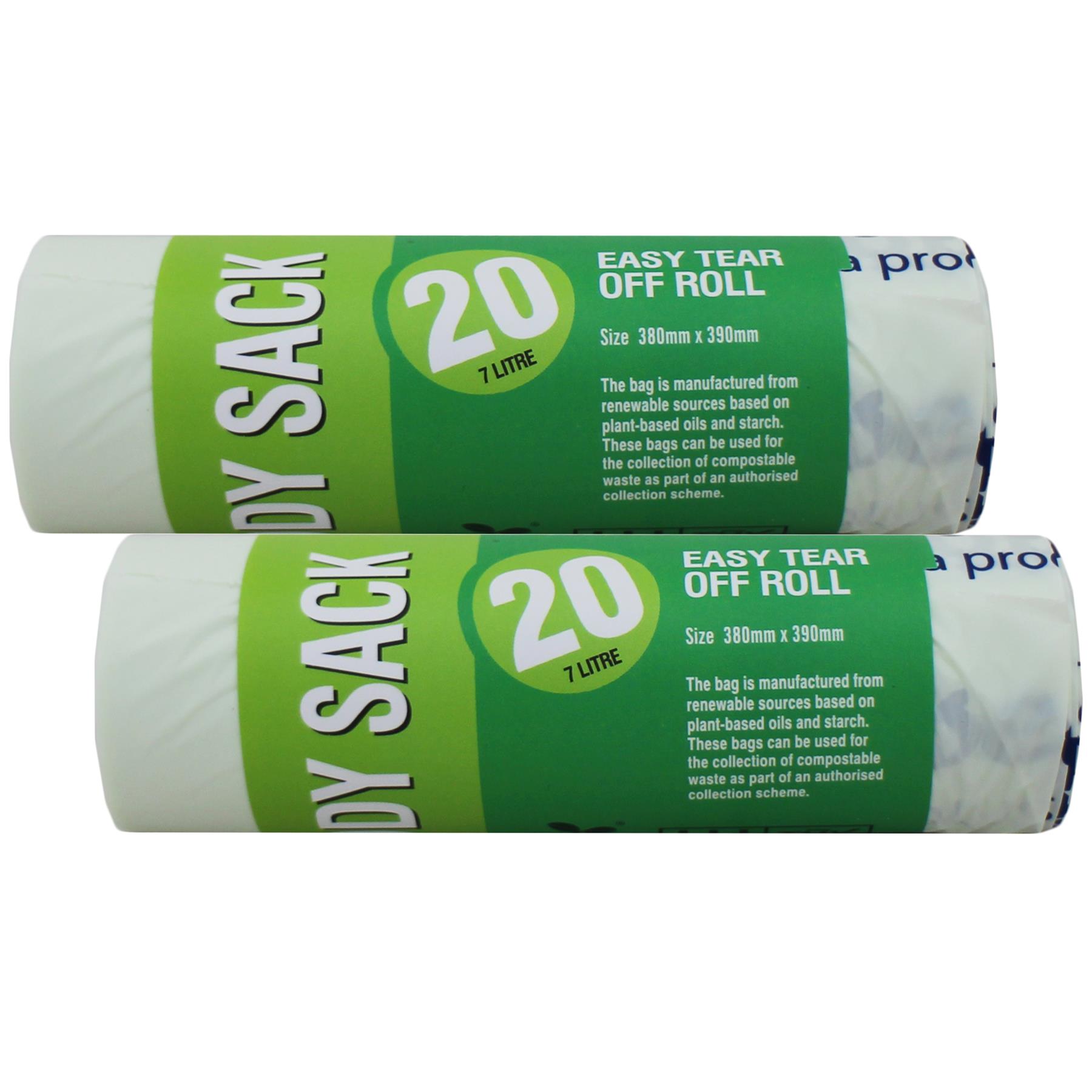 5 Rolls Biodegradable Compostable Clean Caddy Liner 7L 10L Office Waste Bags