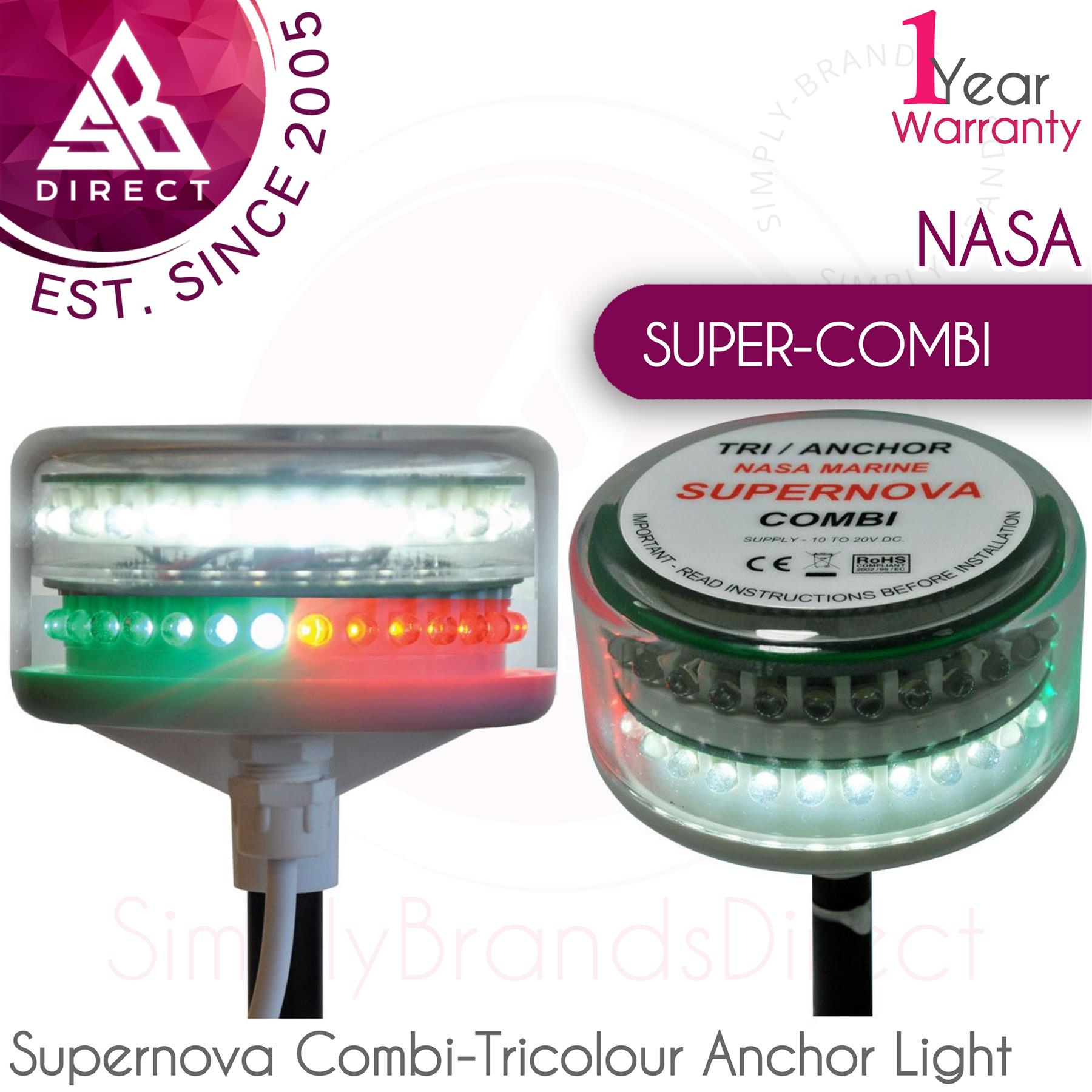 NASA Marine SuperNova Combi & Tri Colour-Anchor LED Navigation Light│SUPER-COMBI