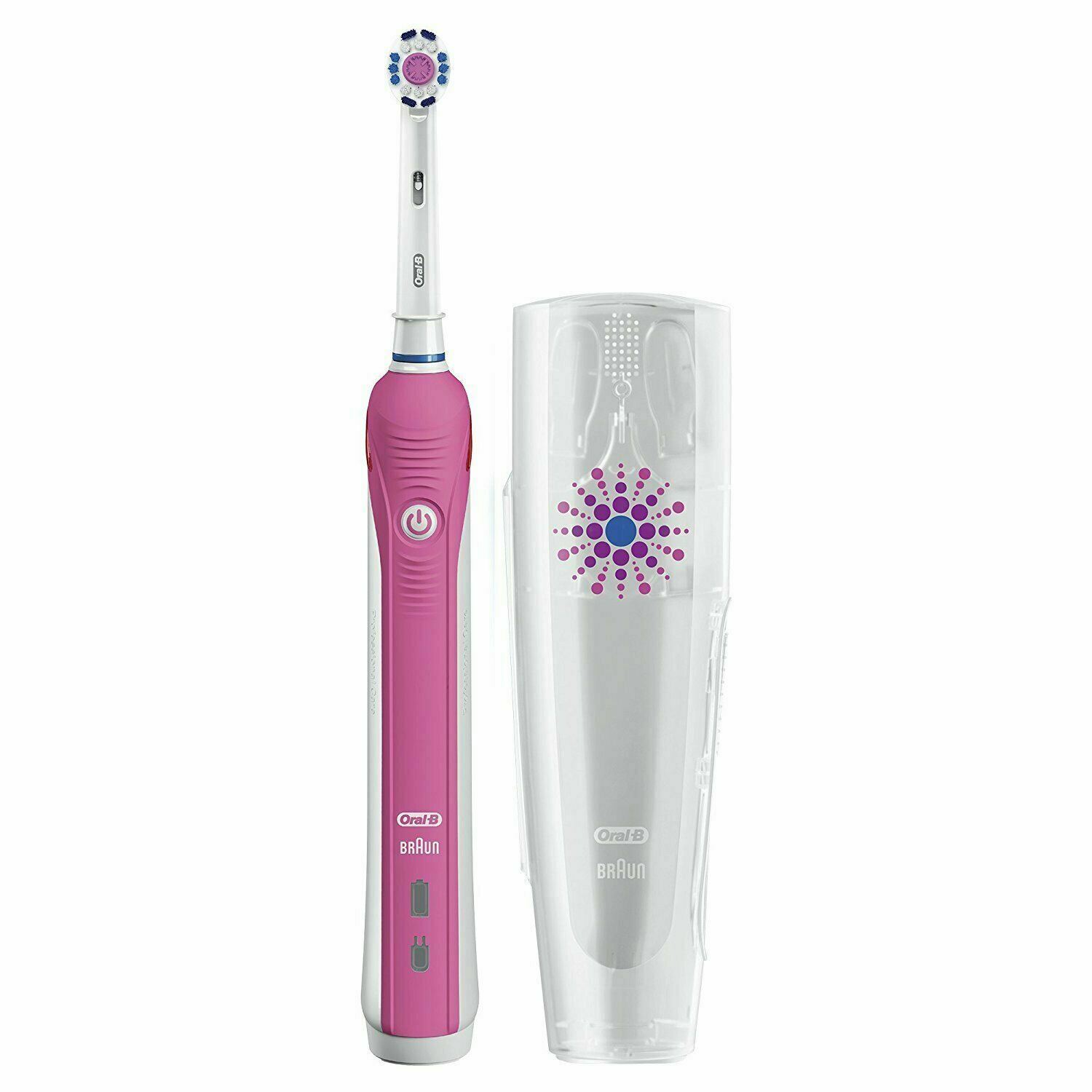 Oral B Pro 2 3D White Electric Rechargeable Toothbrush + Travel Case