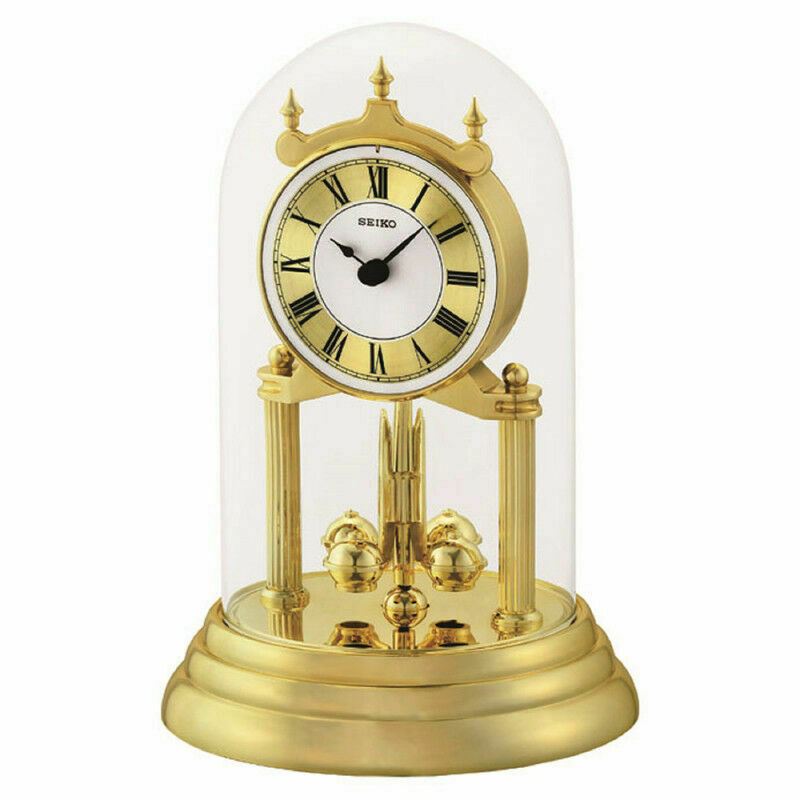 Seiko QHN006G Table/Desk Anniversary Analogue Clock│Rotating Pendulum