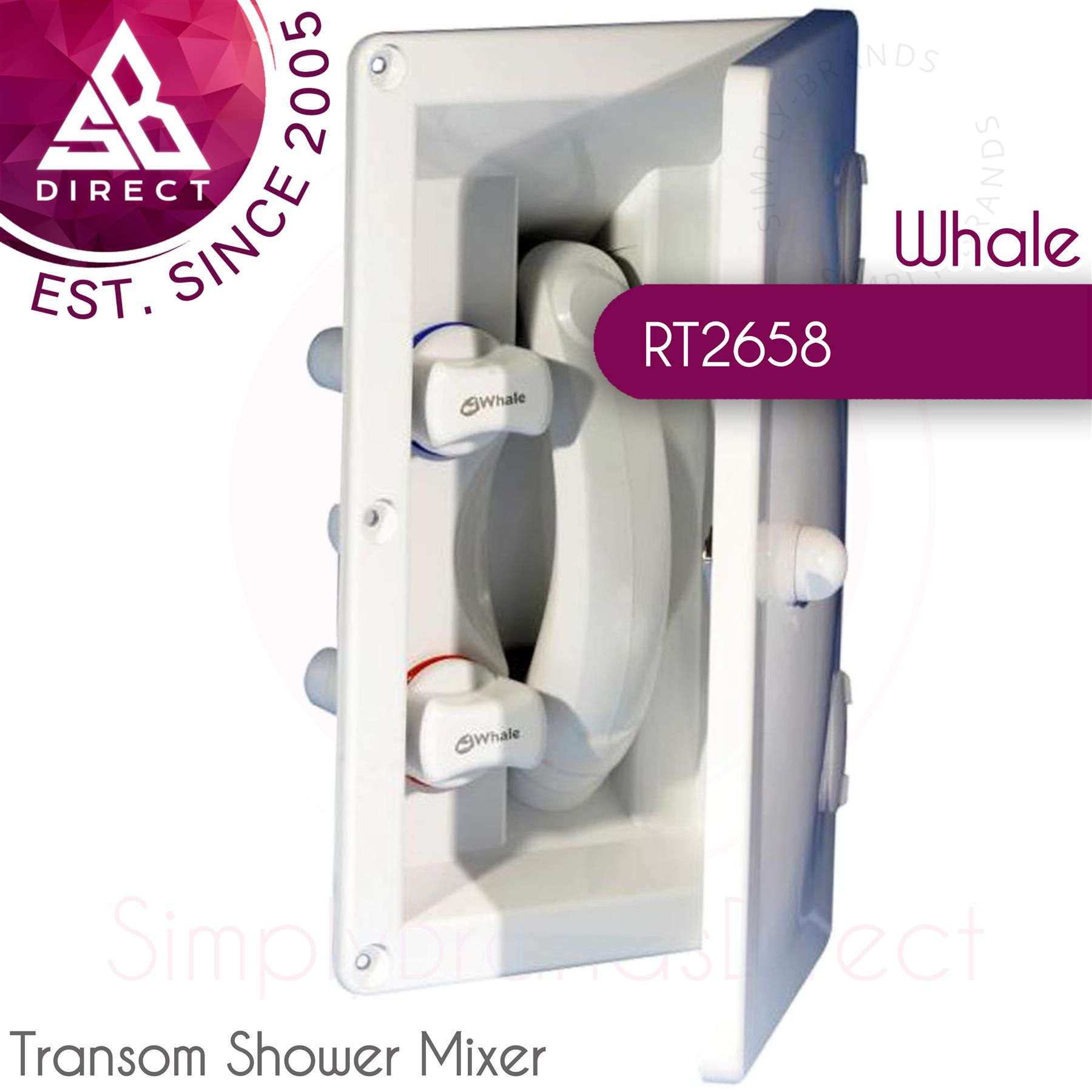 Whale Swim 'N' Rinse Transom Shower Mixer with Cover│RT2658│For Boats, Motorhome