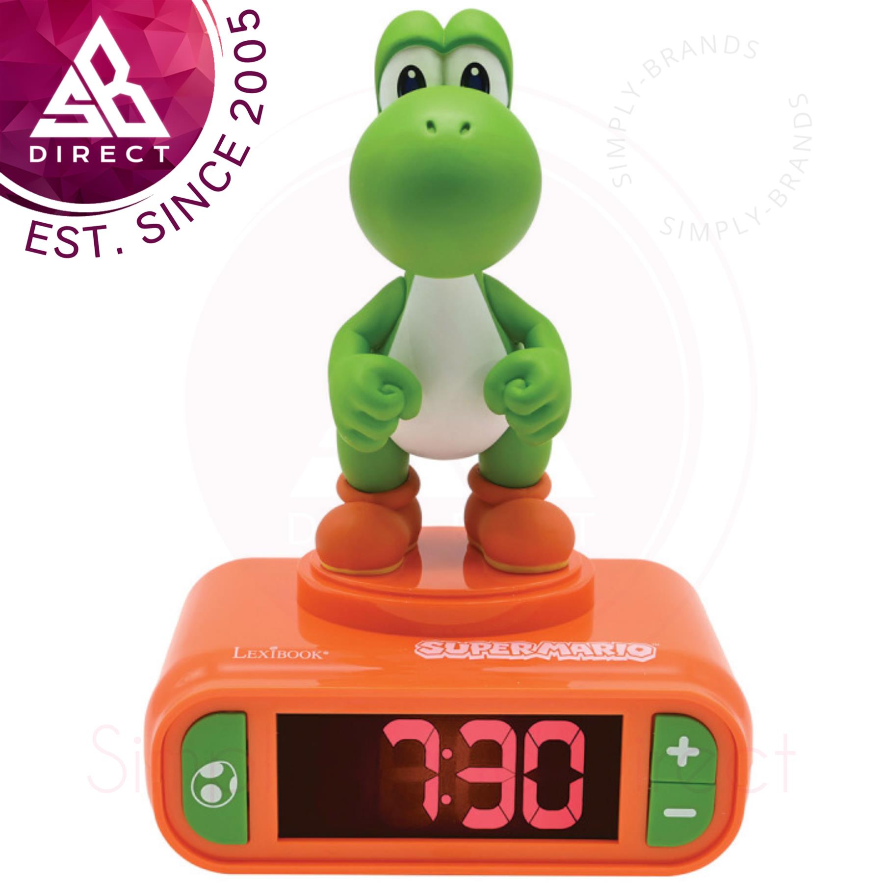 Lexibook RL800NI1 3D Yoshi Super Mario Boys Alarm Clock with Night
