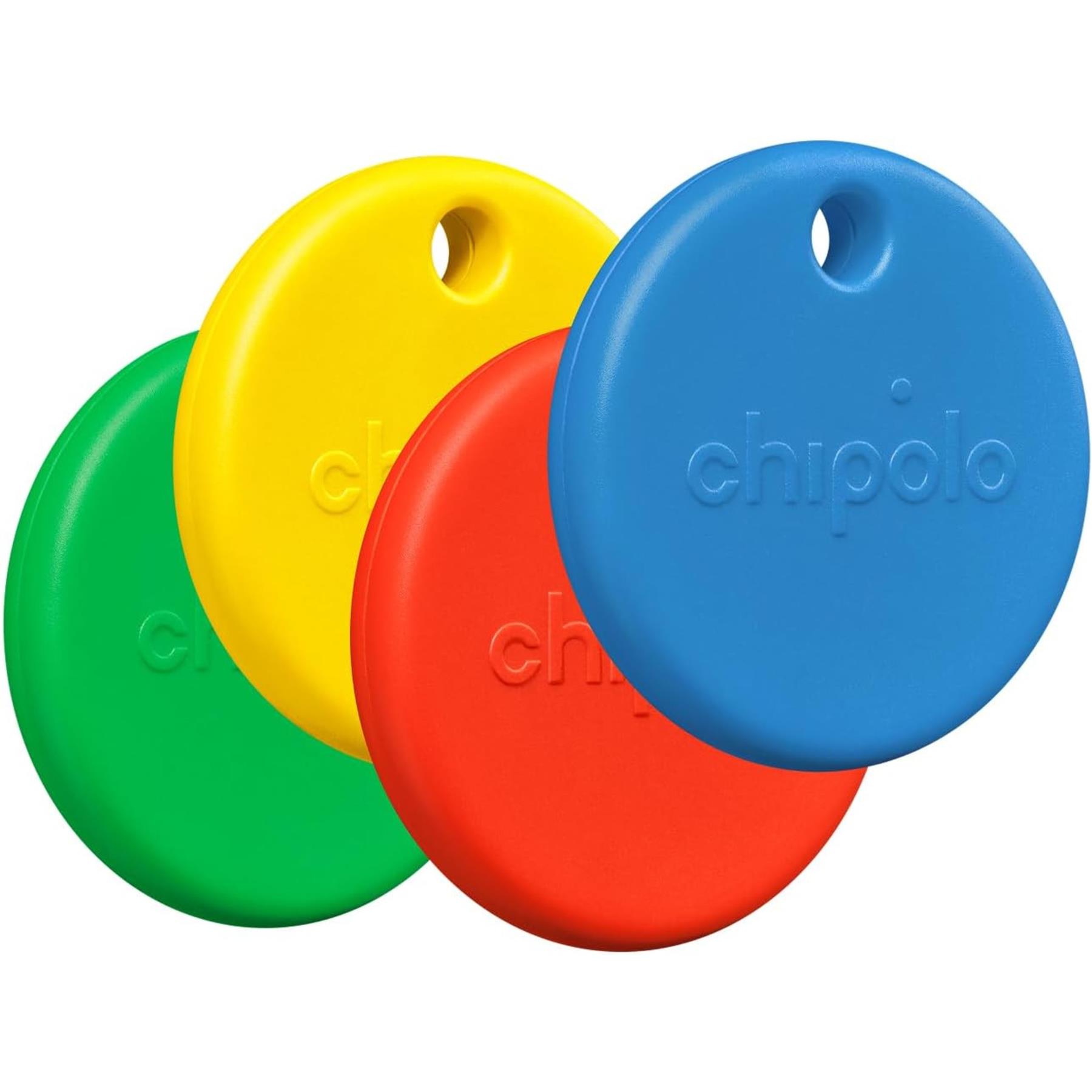 Chipolo POP Bluetooth Tracker 4-Pack - Loud, Apple & Google Compatible