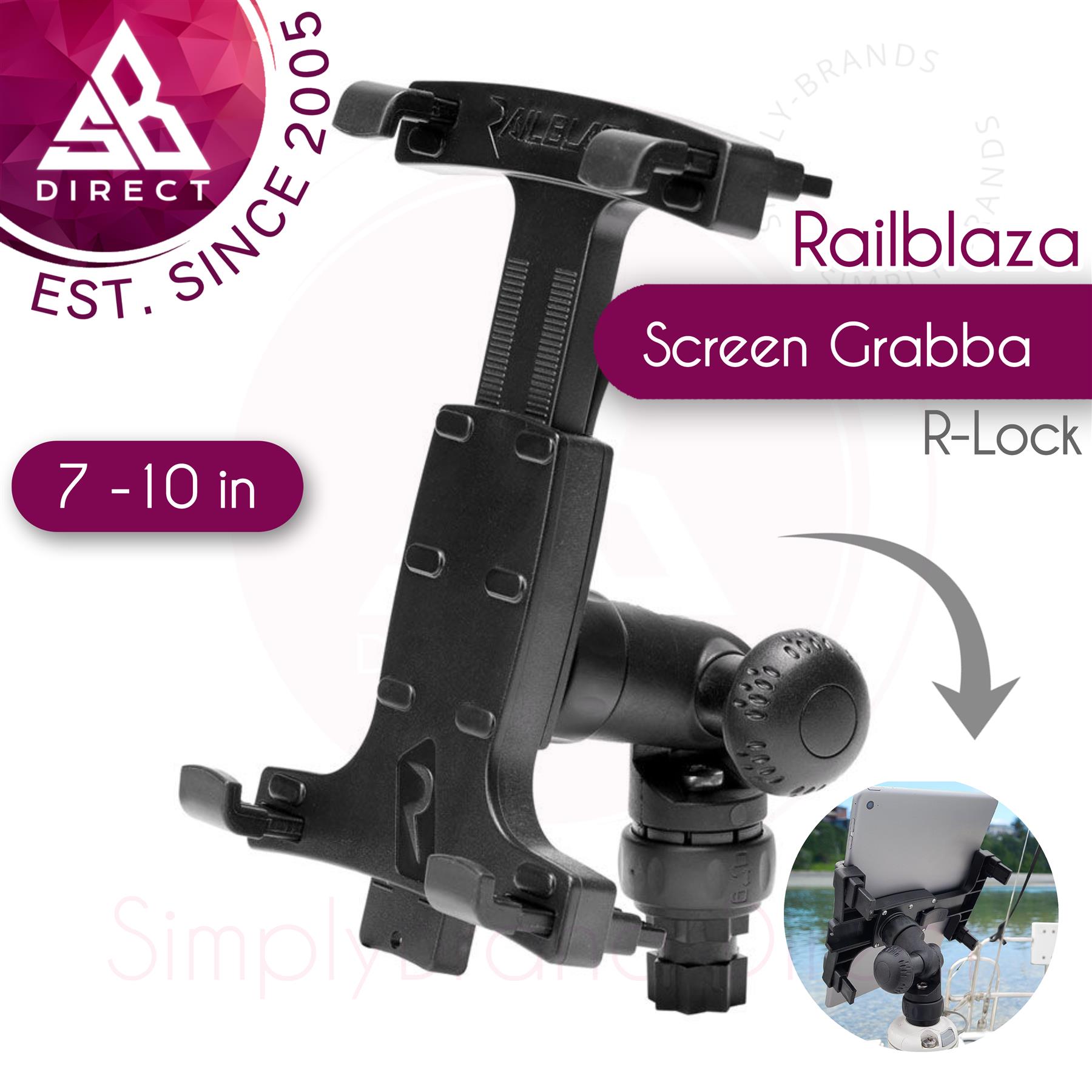 Railblaza Screen Grabba R-Lock for 7 to 10 inch iPad/ Tablet Holder│02-4131-11