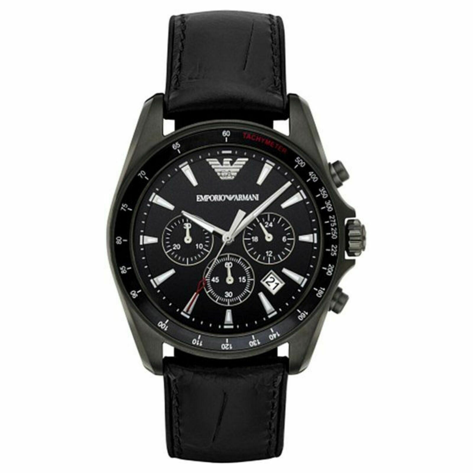 Emporio Armani Sigma Men's Watch¦Chronograph Tachymeter Dial¦Black