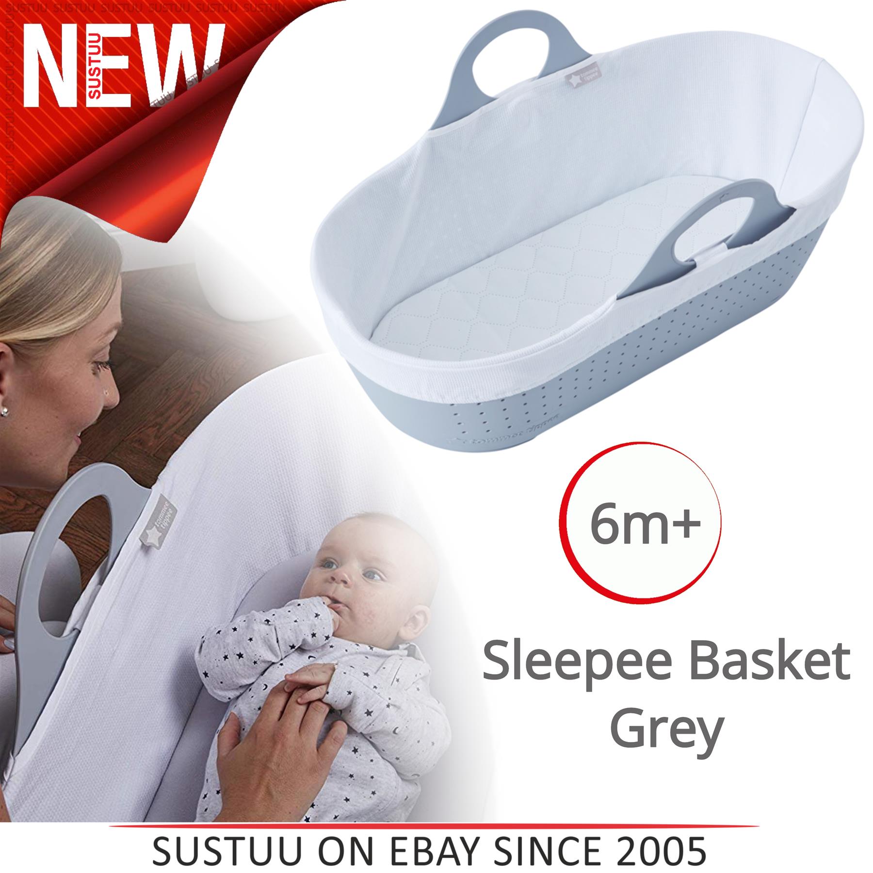Tommee Tippee Sleepee Baby Moses Handle Basket │Safety Sleep│6m