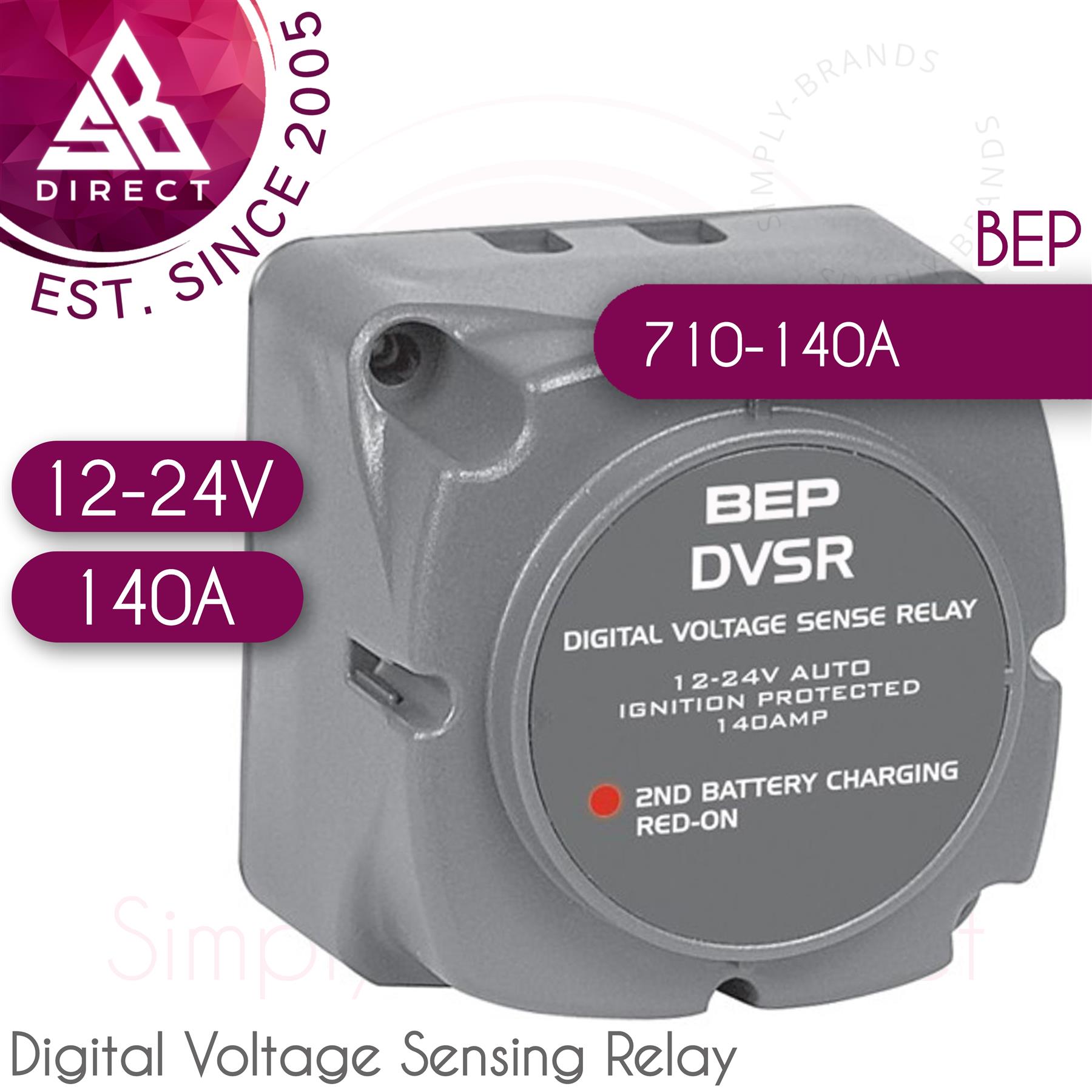 BEP DVSR Digital Voltage Sensing Relay│12-24V│140A│Surface & Panel Mountable