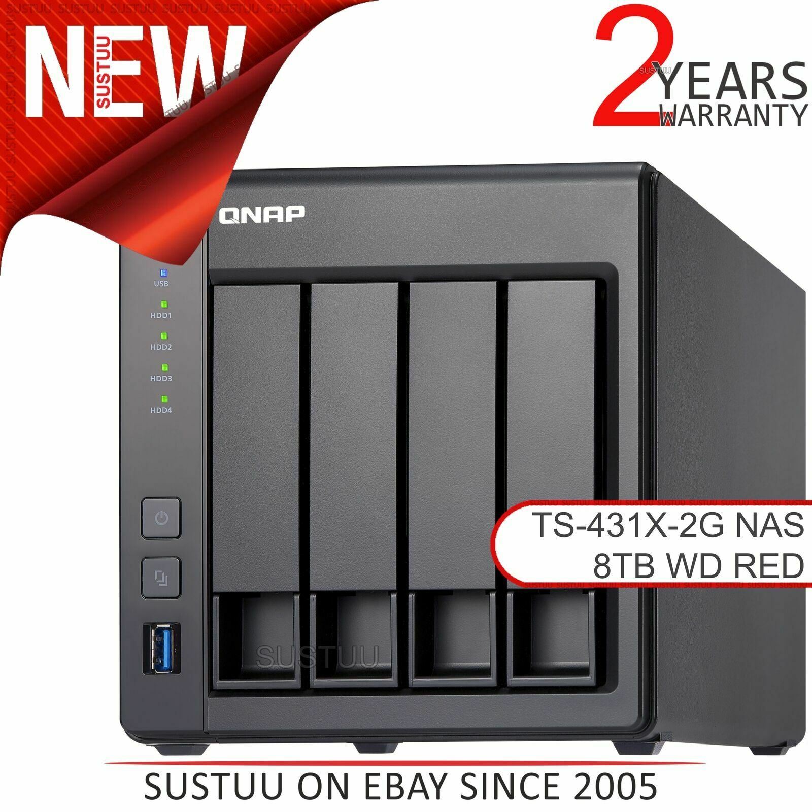 Installed with 4 x 2TB Western Digital Red Pro Drives QNAP TS-431X-8G 8TB 4 Bay Desktop NAS Solution