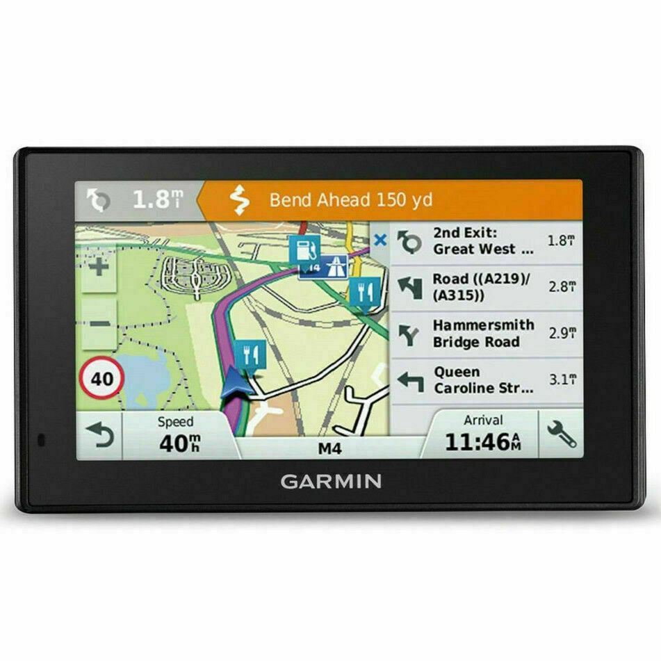 Ultra portátil neopreno caso GPS en Negro para GARMIN drivesmart 61 Sat Nav