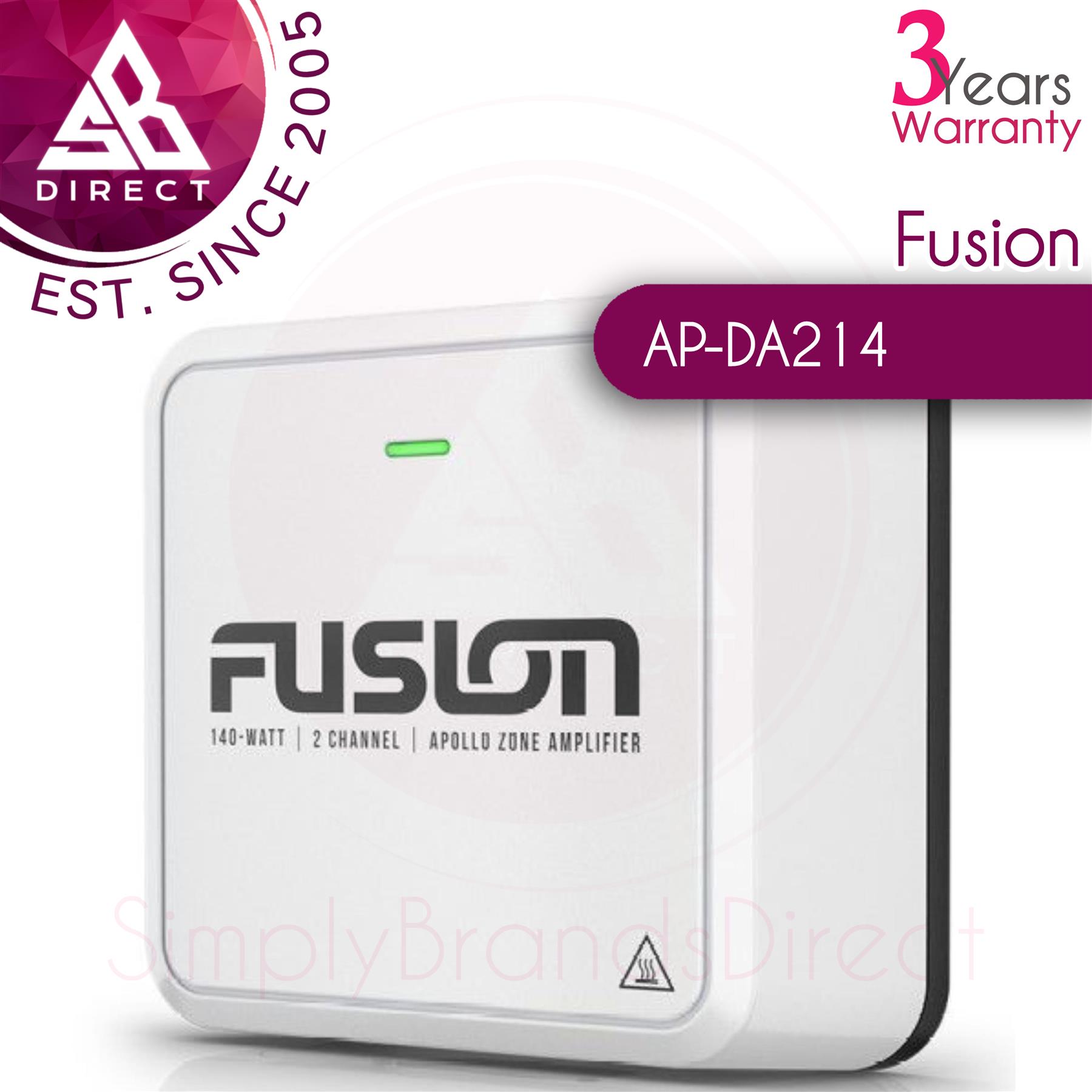 Fusion Apollo AP-DA214 2-Channel Class-D Marine Amplifier│140W│4Ohm│IPX7│20W RMS