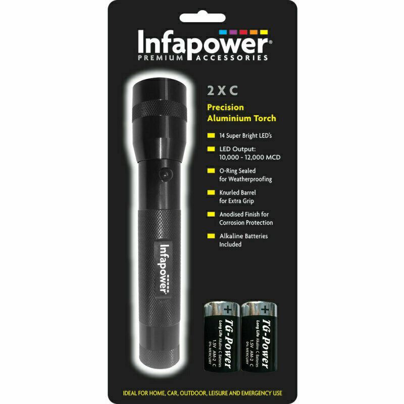 Infapower Precision Aluminium Torch 2 x C Battery Powered F003 eBay