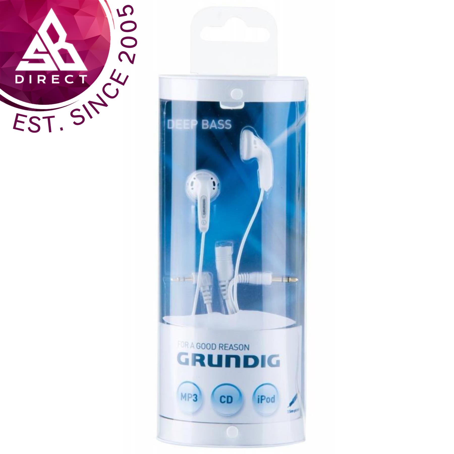 Grundig GR-76591 Impedance 32Ohms Plug Stereo In Ear Canal Earphones│White