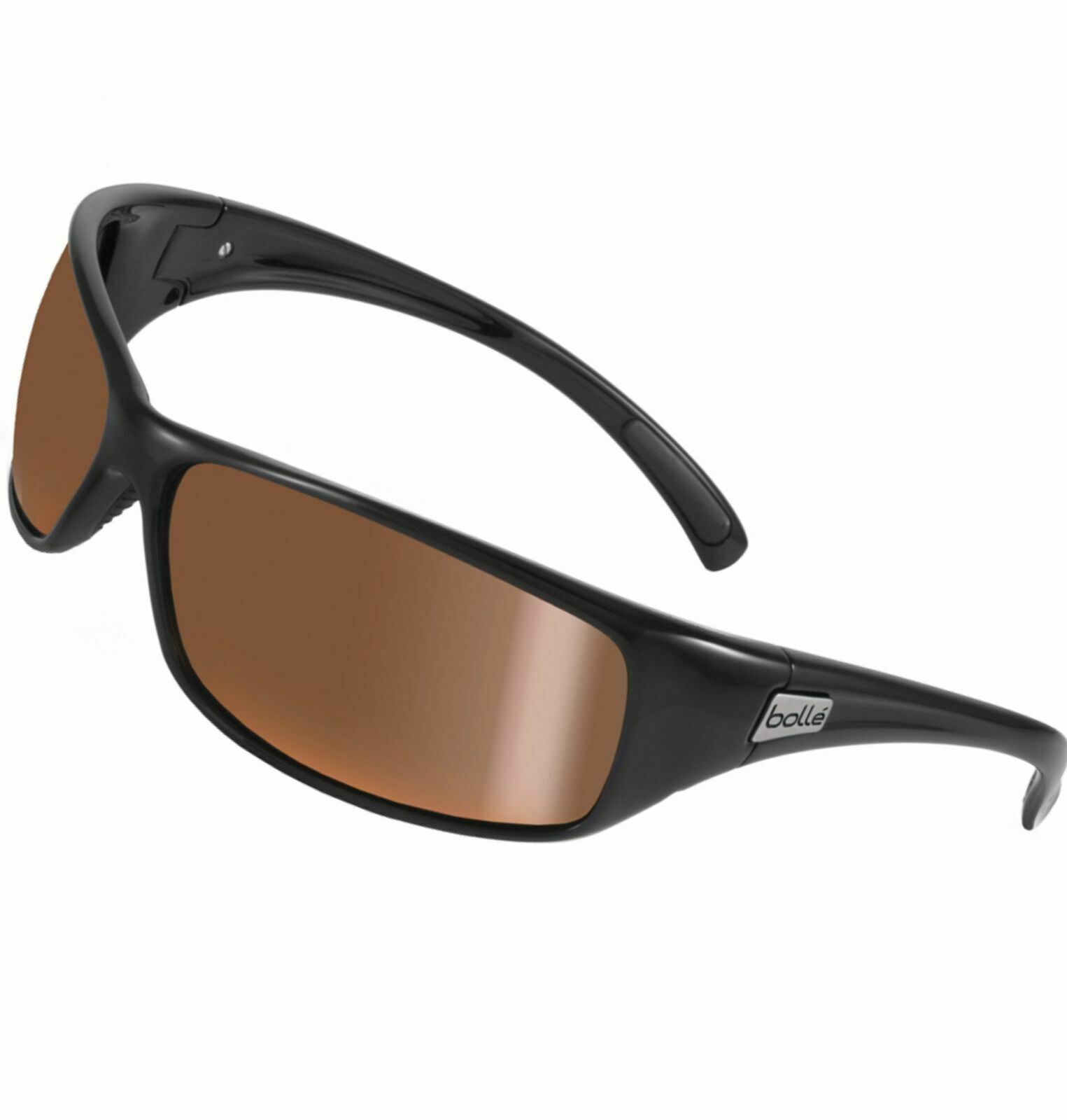 11054 Bolle Recoil Sunglasses Shiny Black w// Polarized Inland Gold Lens