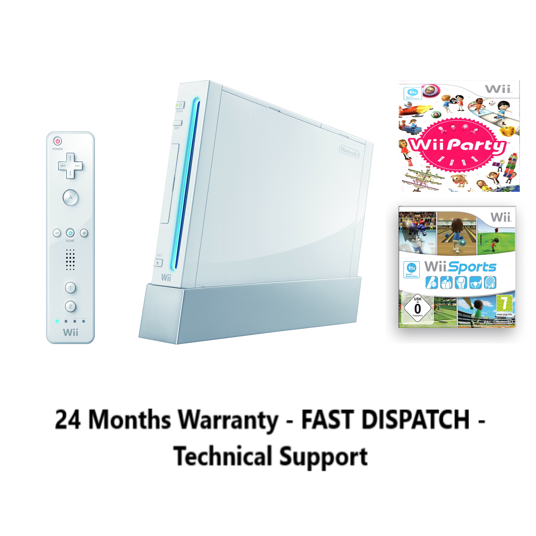 Nintendo Wii Console Bundle Family Edition Wii Party & Sports