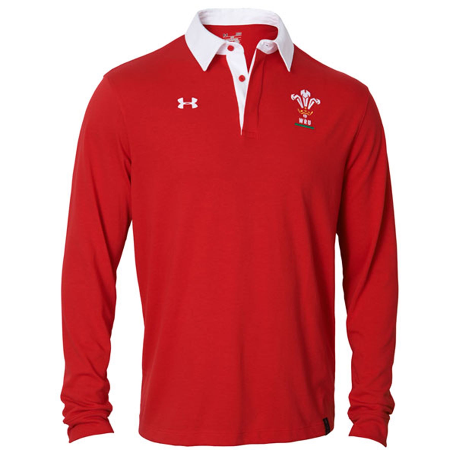 Under Armour Mens Wales Rugby Team Rugby Long Sleeve Jersey Shirt Top