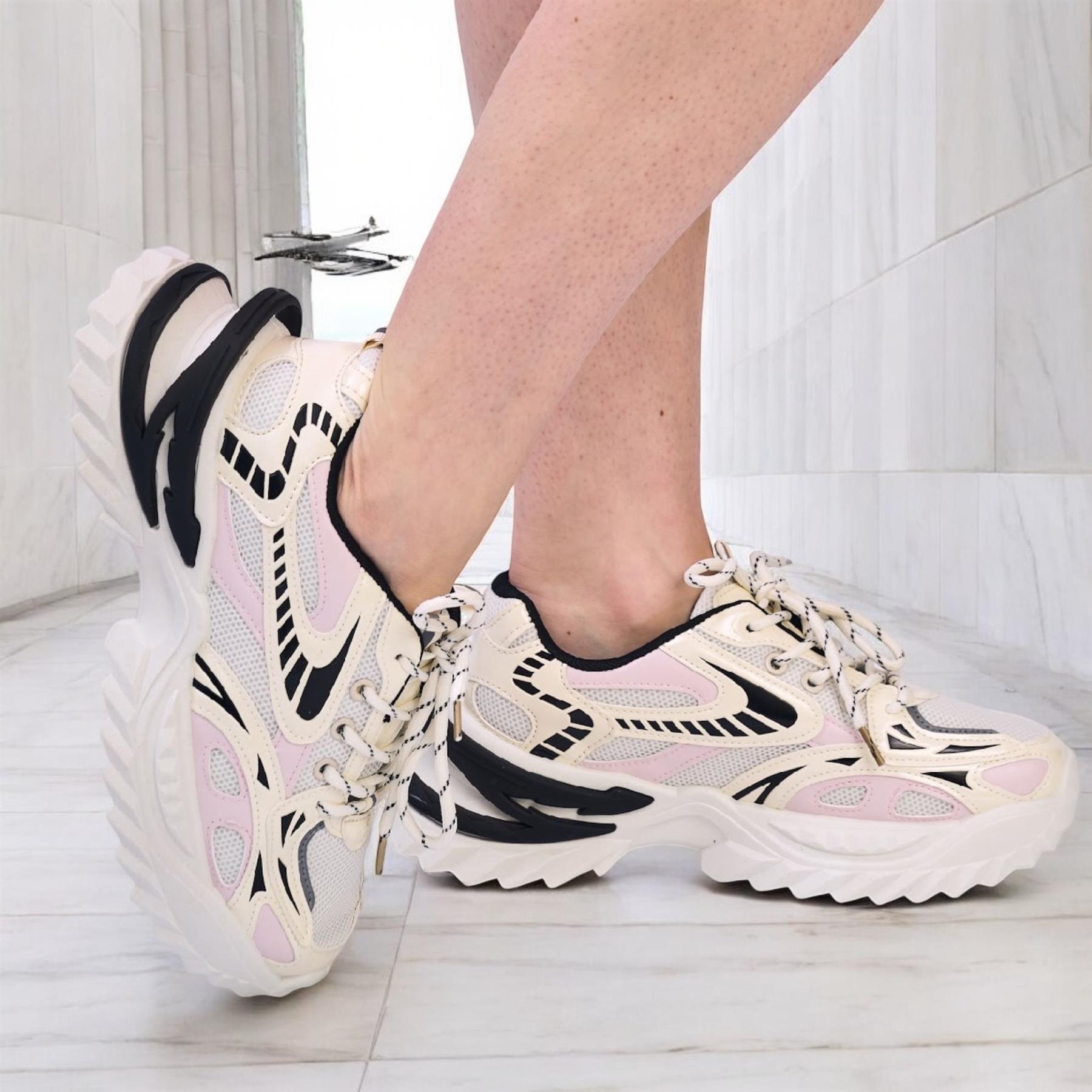 Women Chunky Sneakers Fashion Platform Comfortable Wedge Walking Sport Sneakers - Picture 2 of 17